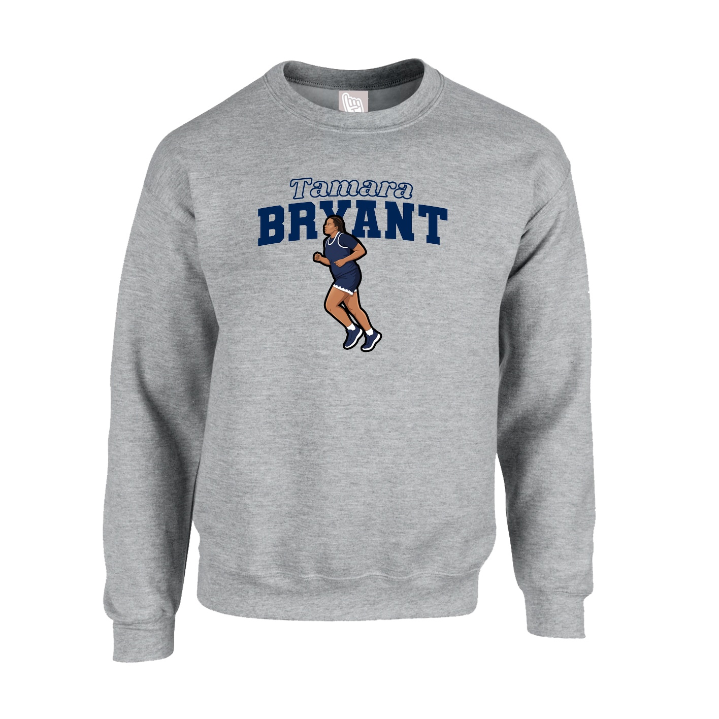 Fleece Crew — Name Arch in Grey