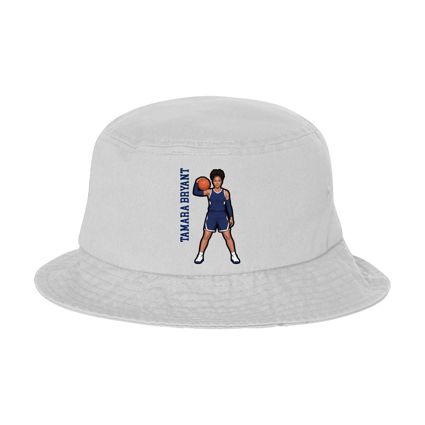 Bucket Cap — Name Vertical in White