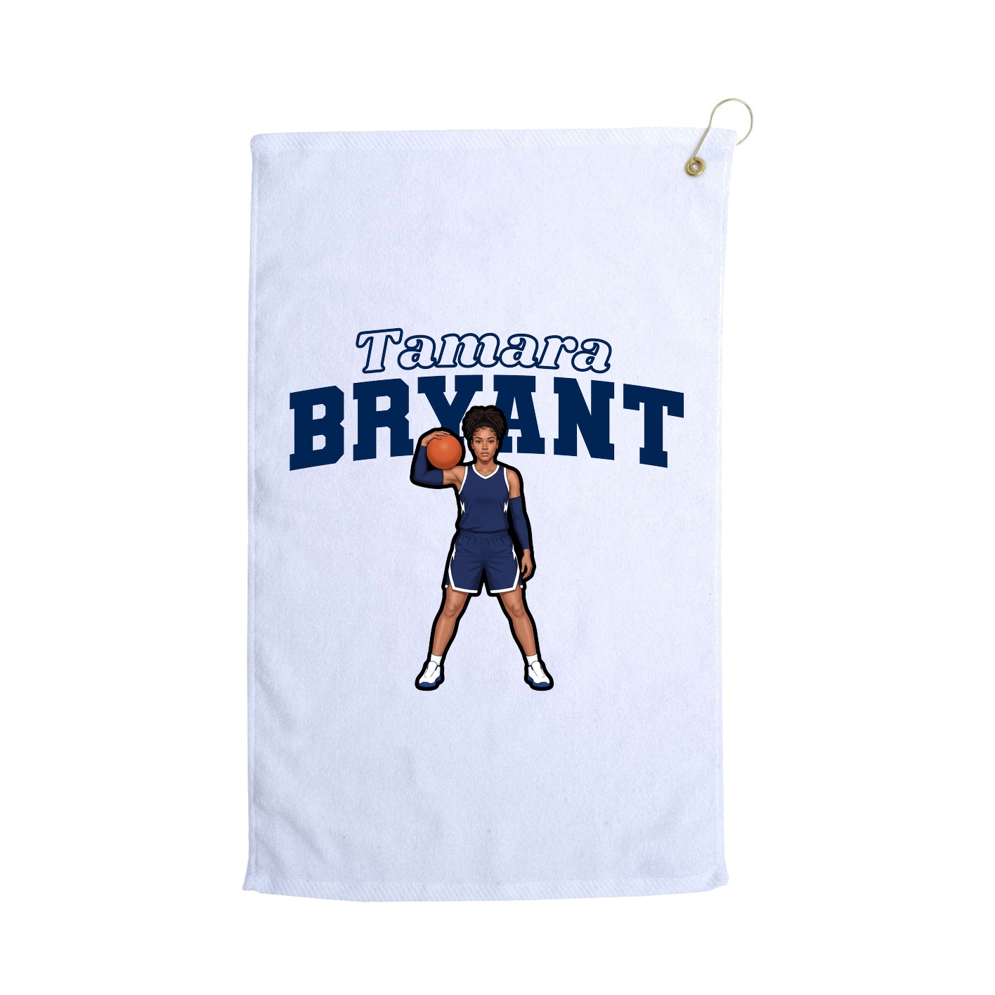 Golf Towel — Name Arch in White