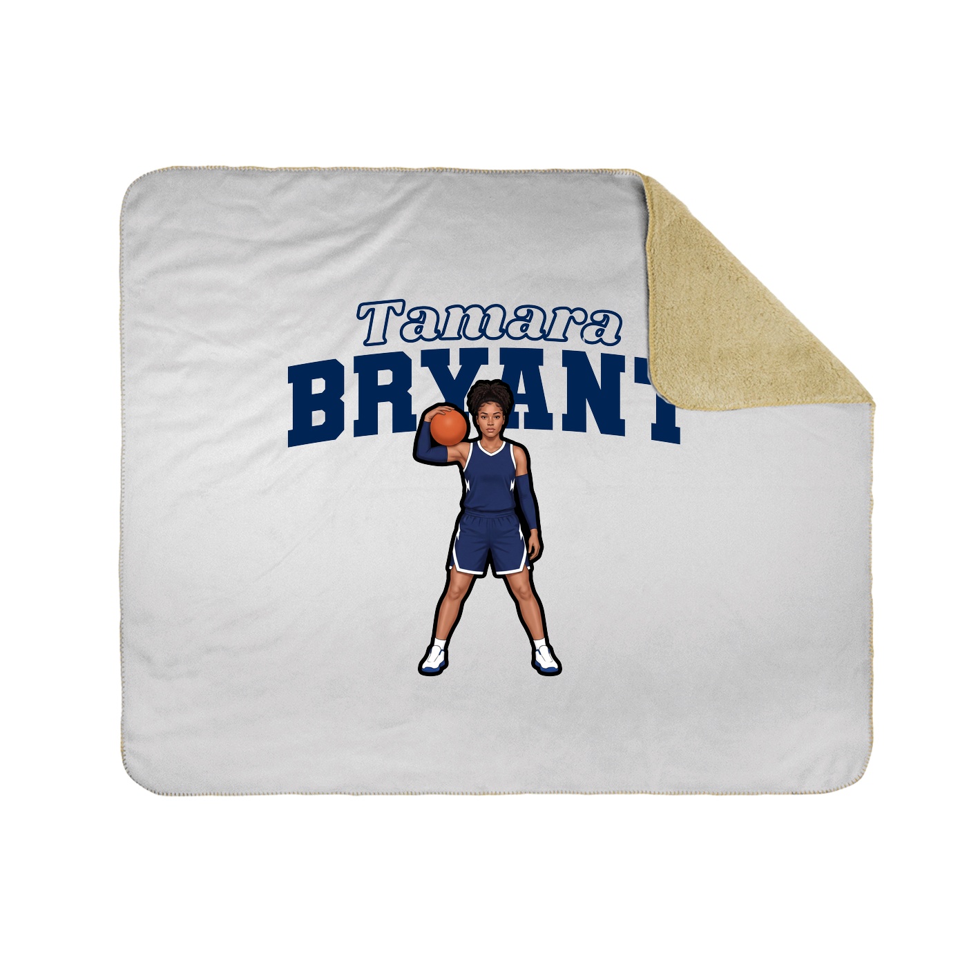 Throw Blanket — Name Arch in White