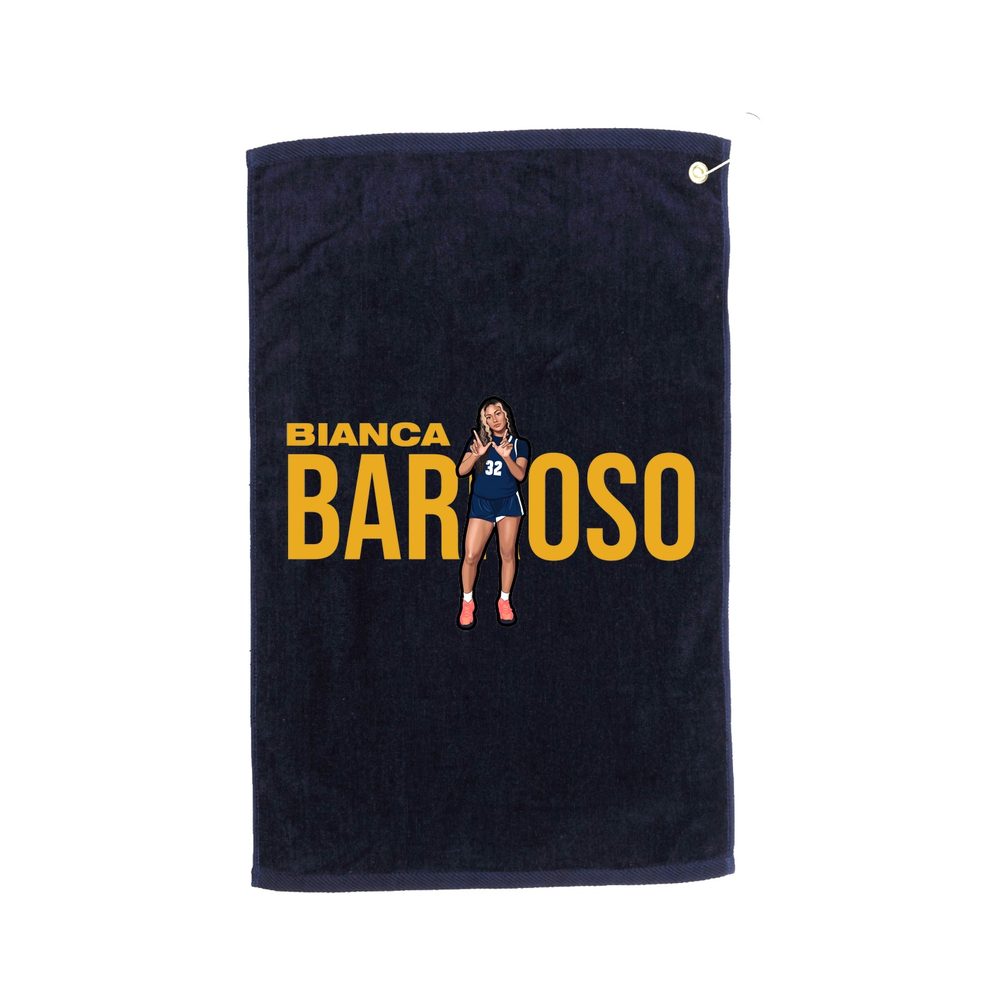 Golf Towel — Player Name in Navy