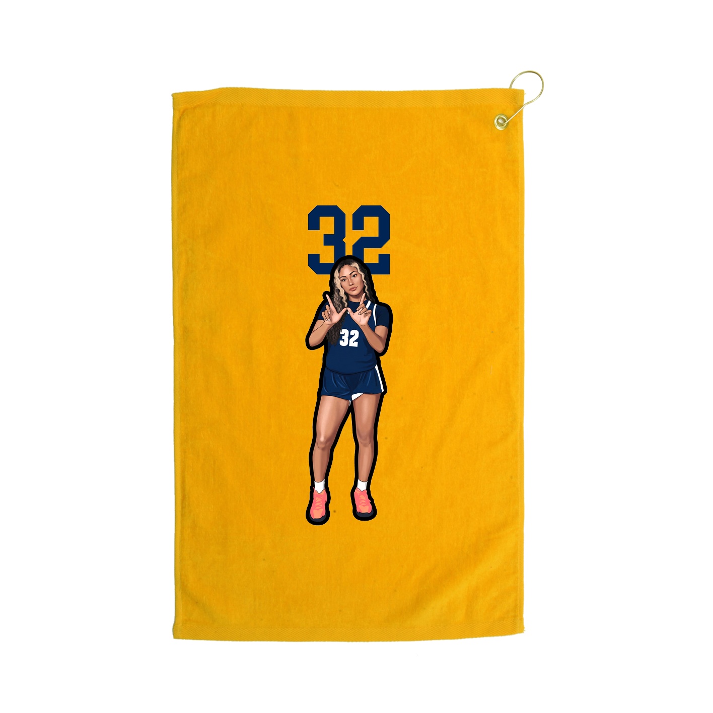 Golf Towel — Number Top in Gold
