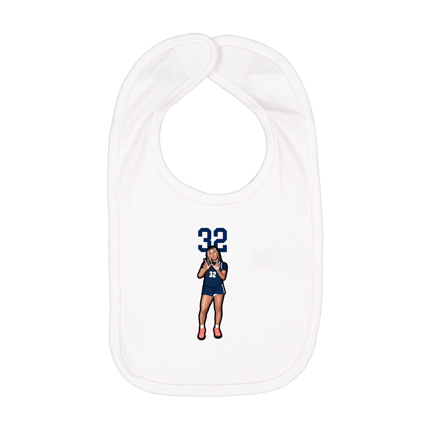 Infant Bib — Number Top in White