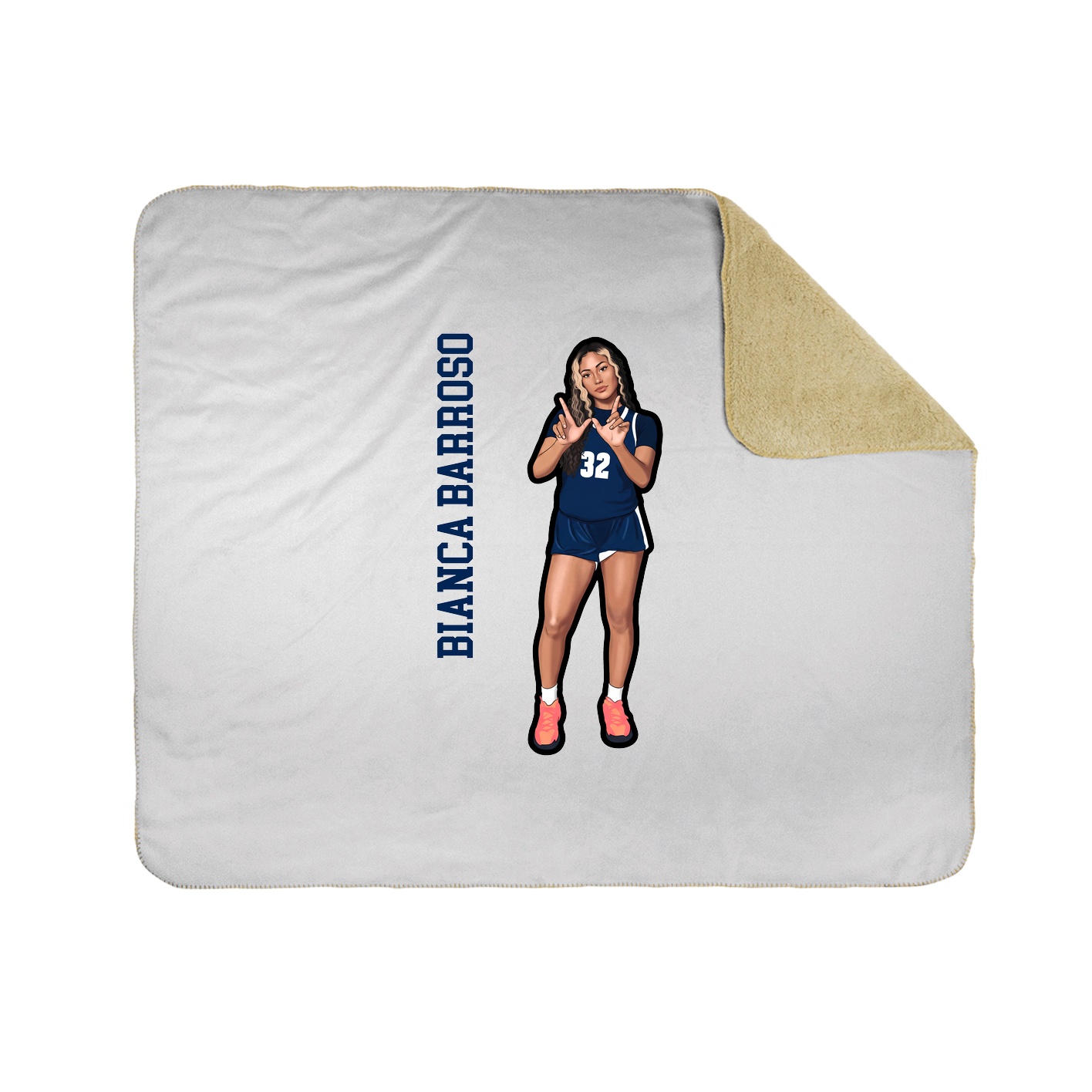 Throw Blanket — Name Vertical in White