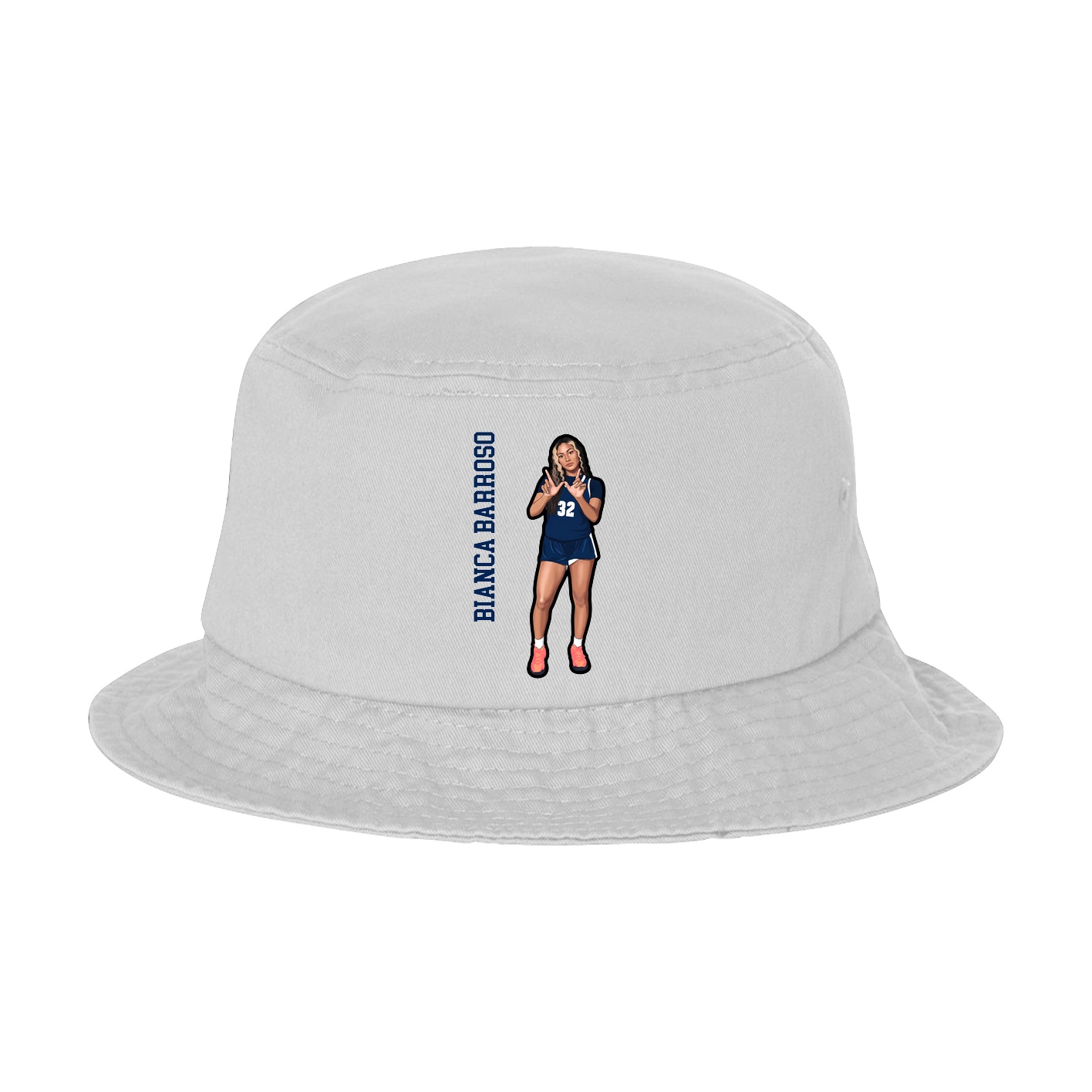 Bucket Cap — Name Vertical in White