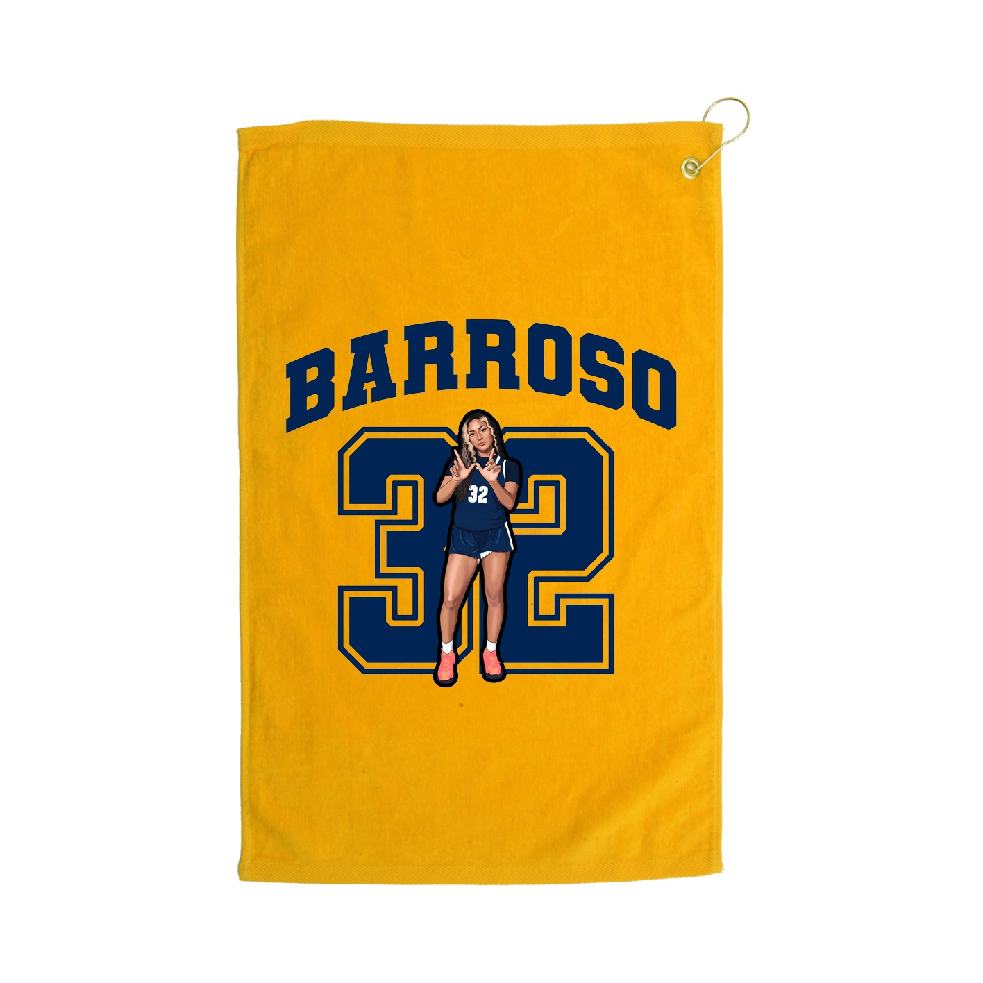 Golf Towel — Number in Gold
