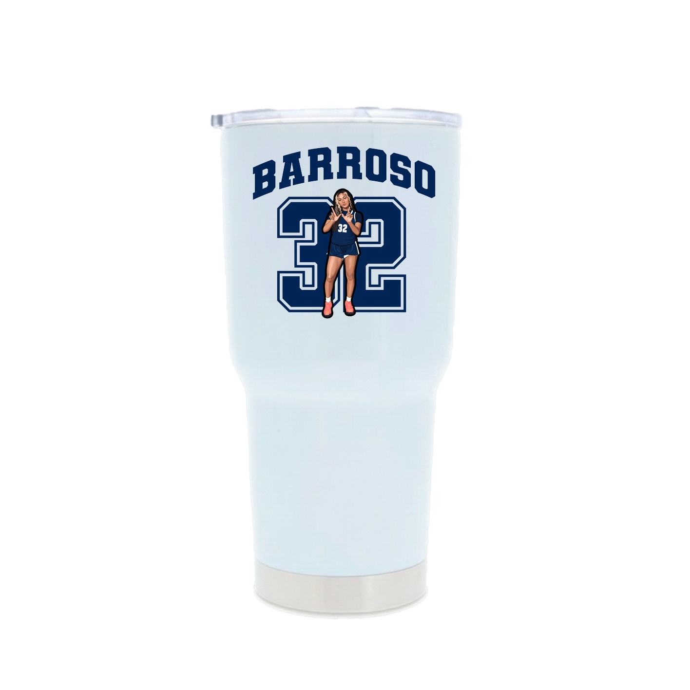 30oz Stainless Steel Tumbler — Number in White