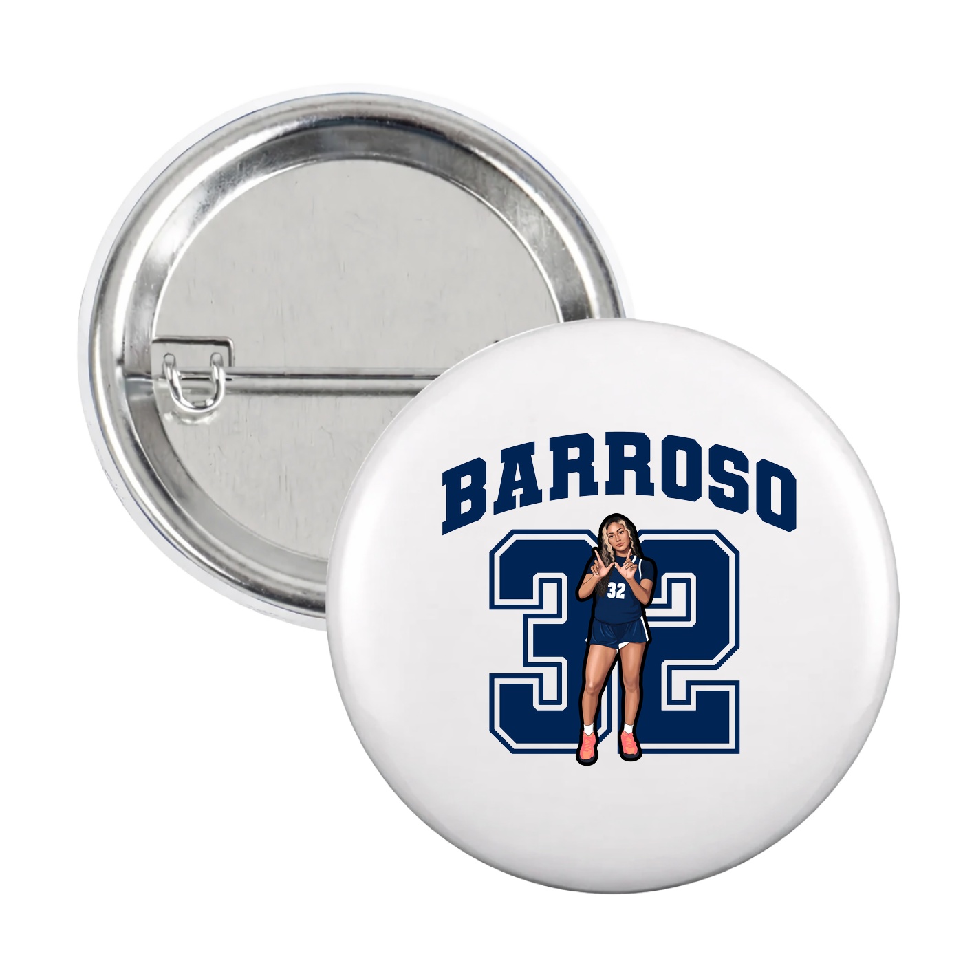 Game Day Button — Number in White
