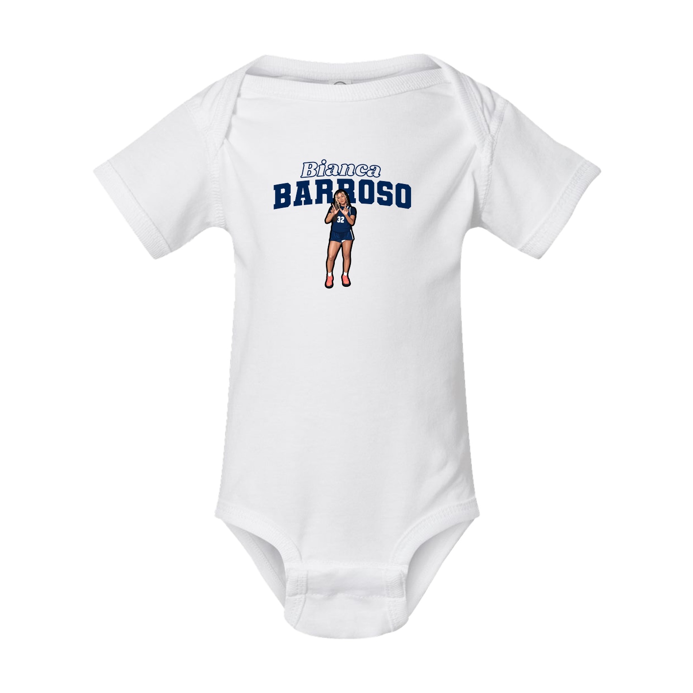 Baby Onesie — Name Arch in White