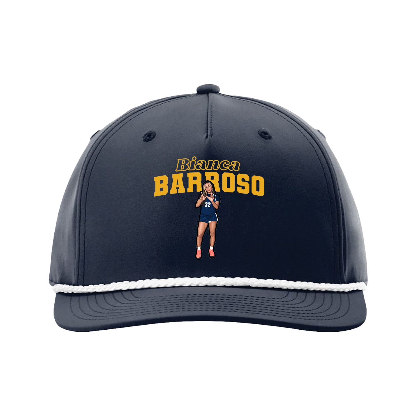 Five-Panel Classic Rope Cap — Name Arch in Navy