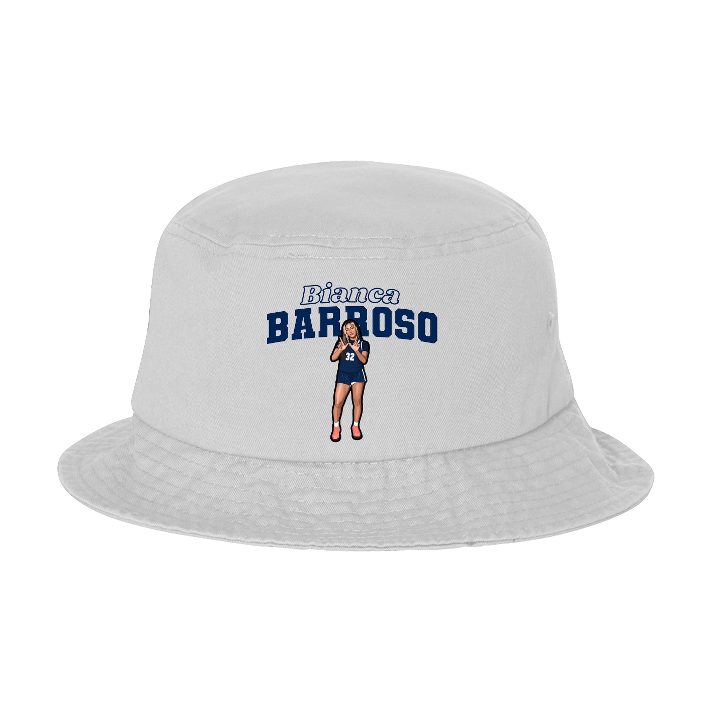 Bucket Cap — Name Arch in White