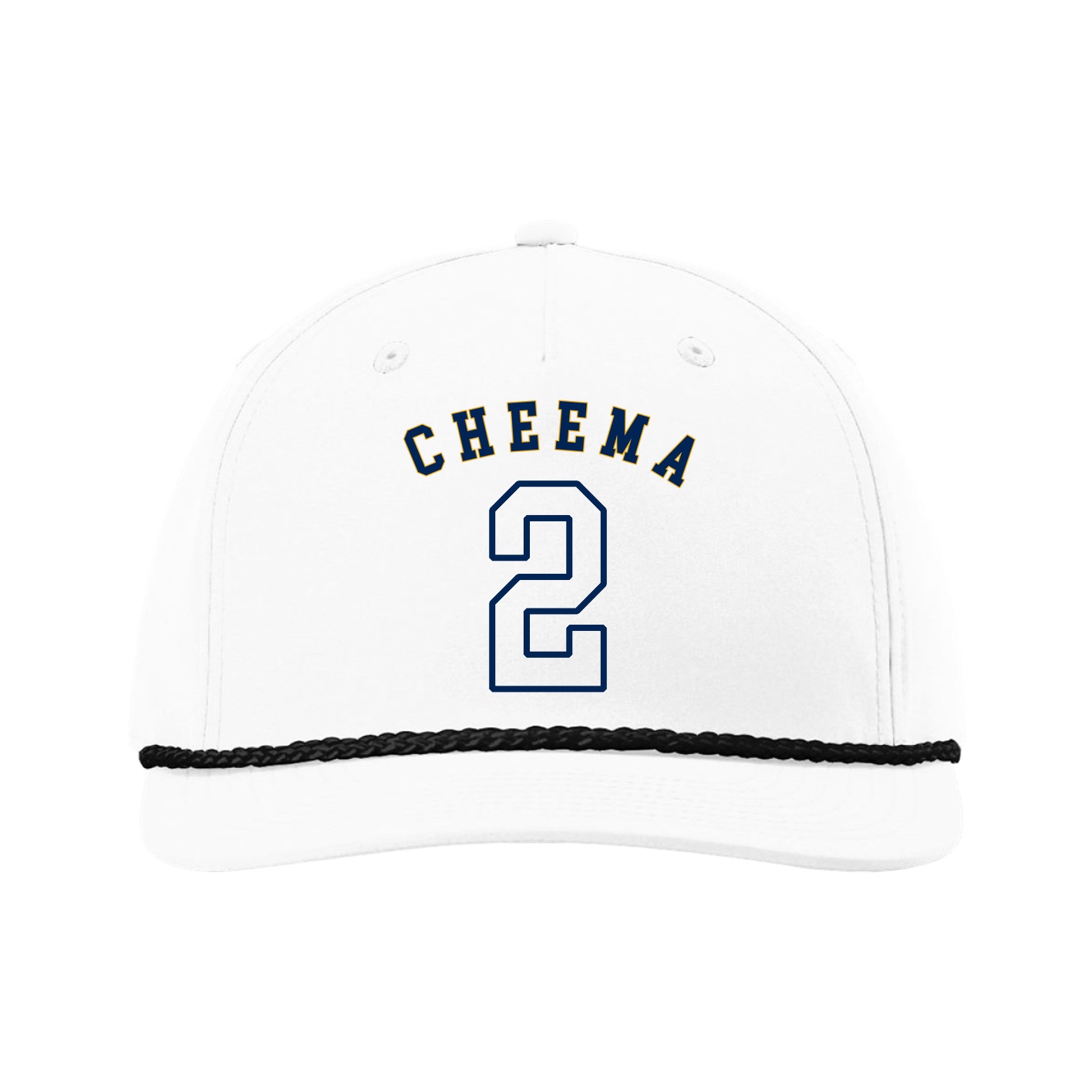 Five-Panel Classic Rope Cap — Shirsey Arch in White