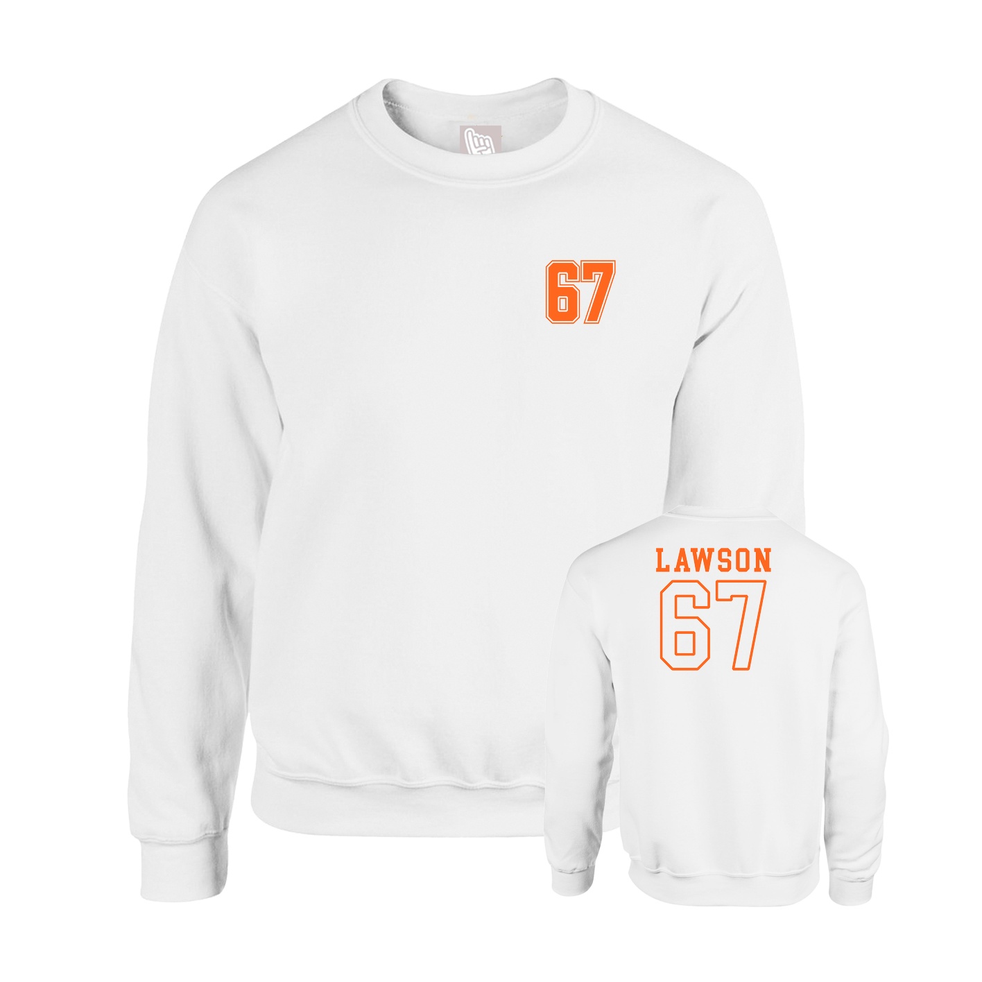 Fleece Crew — Chest Back in White
