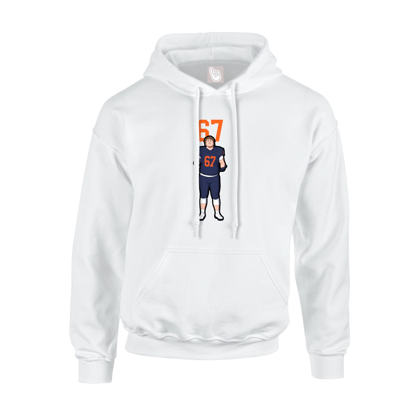 Youth Hoodie — Number Top in White