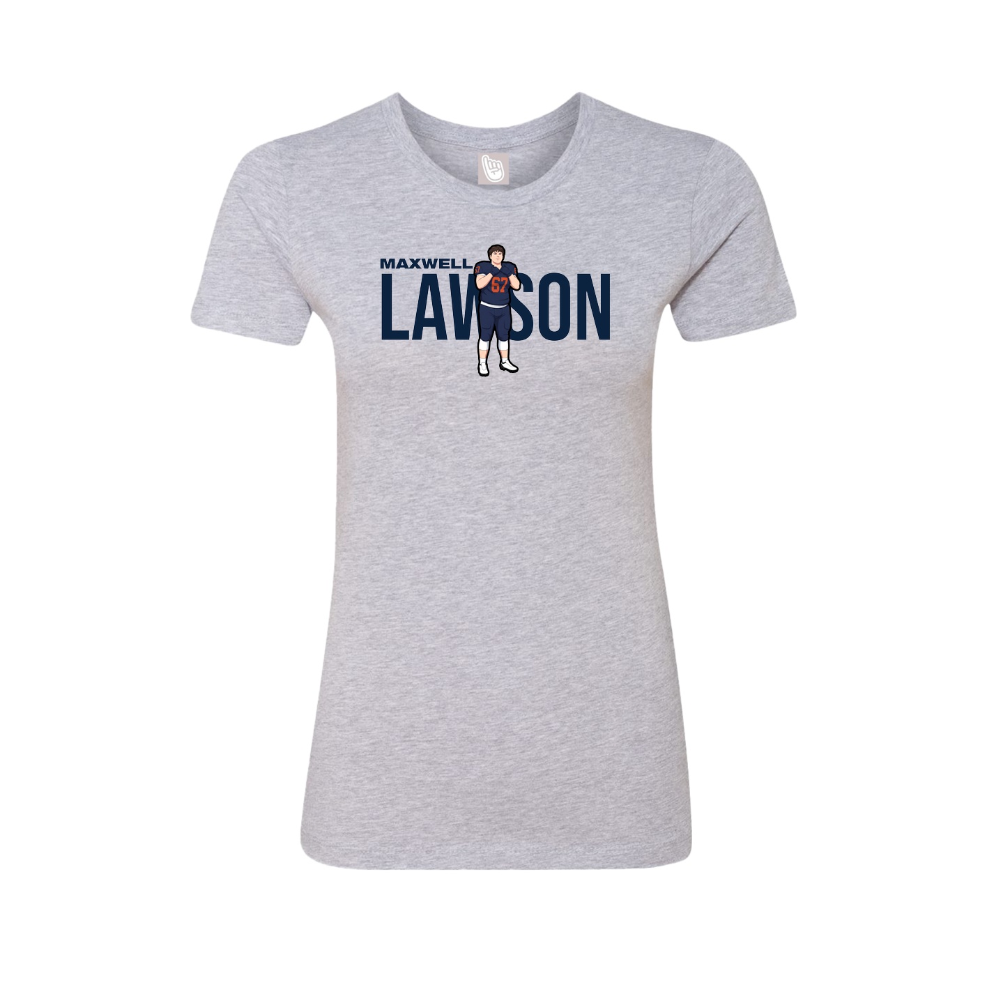 Fitted Women's Tee — Player Name in Grey