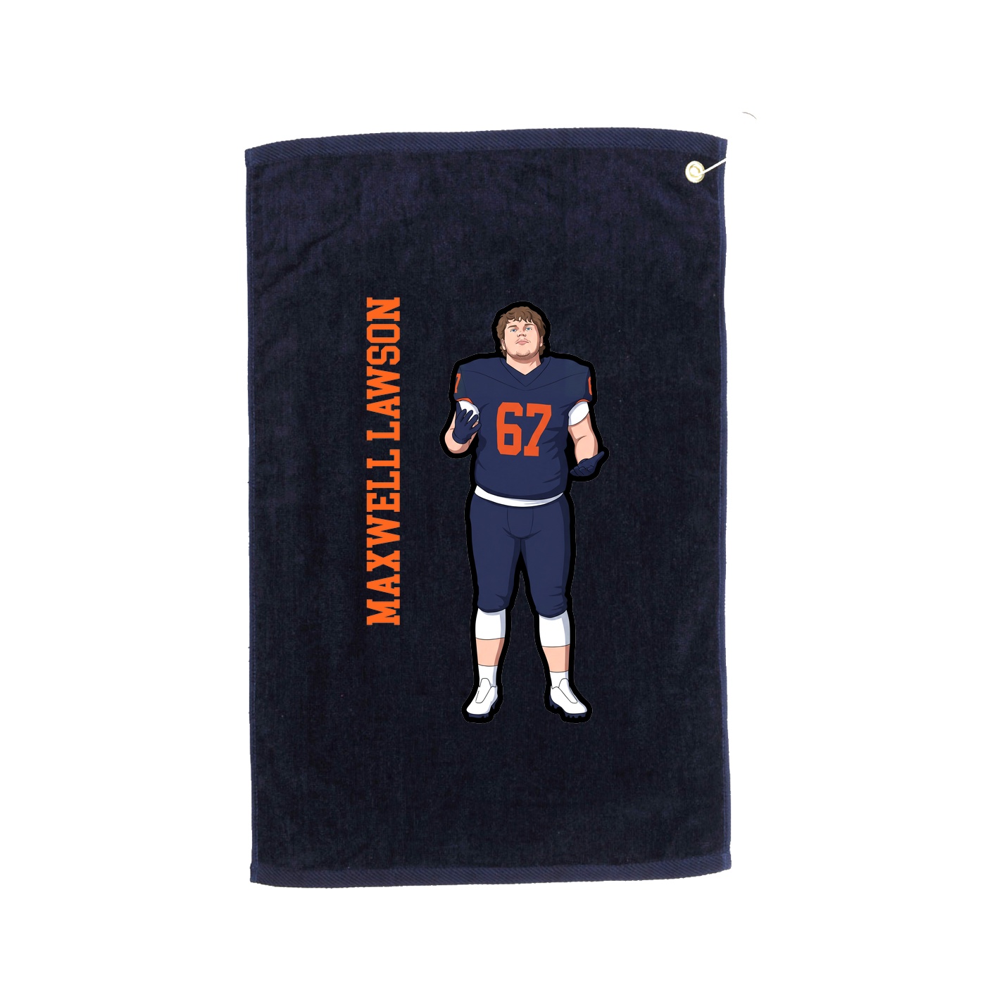 Golf Towel — Name Vertical in Navy
