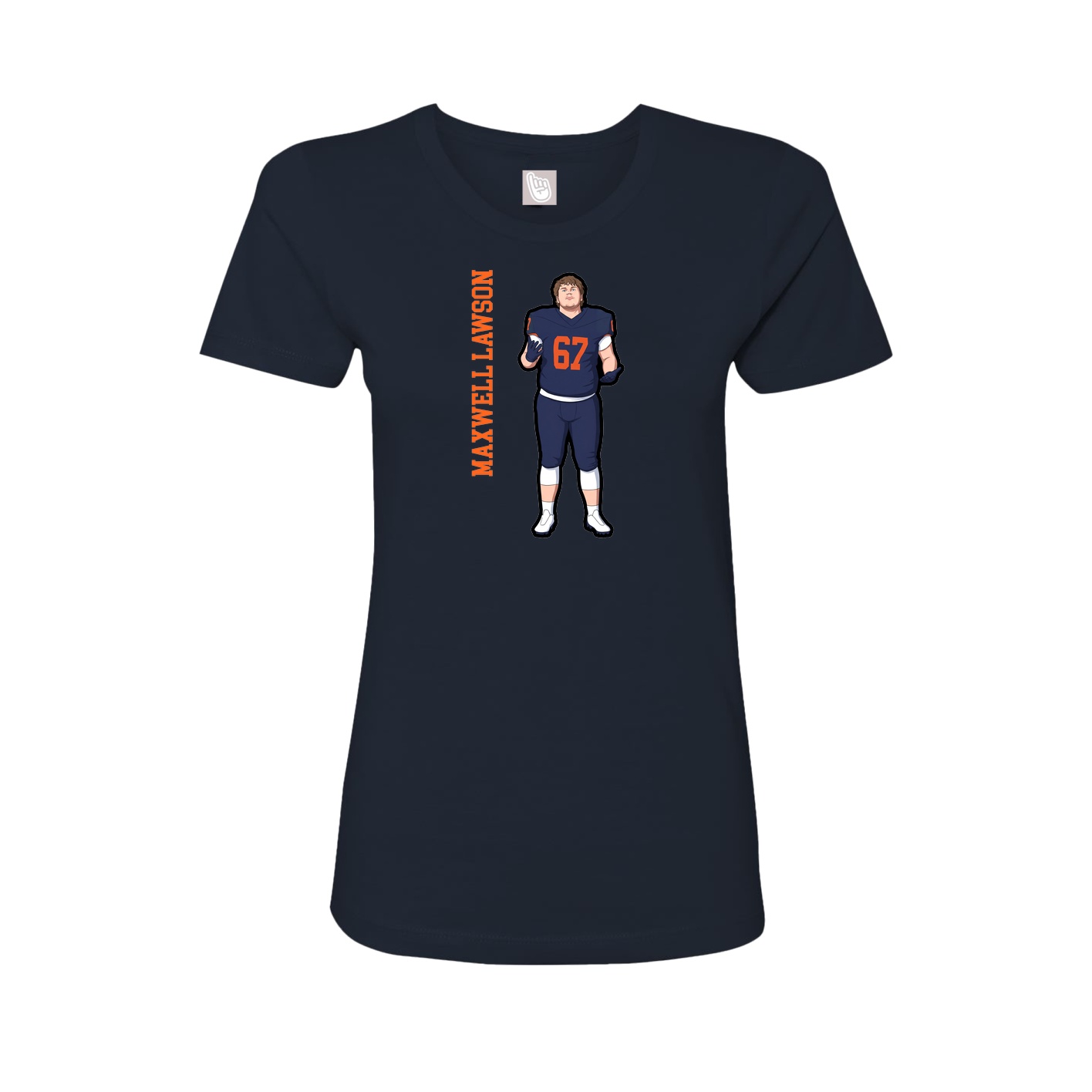 Fitted Women's Tee — Name Vertical in Navy