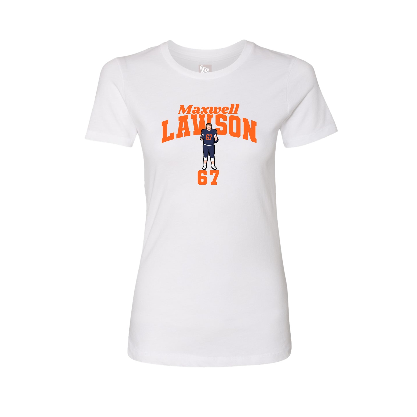 Fitted Women's Tee — Signature Arch in White