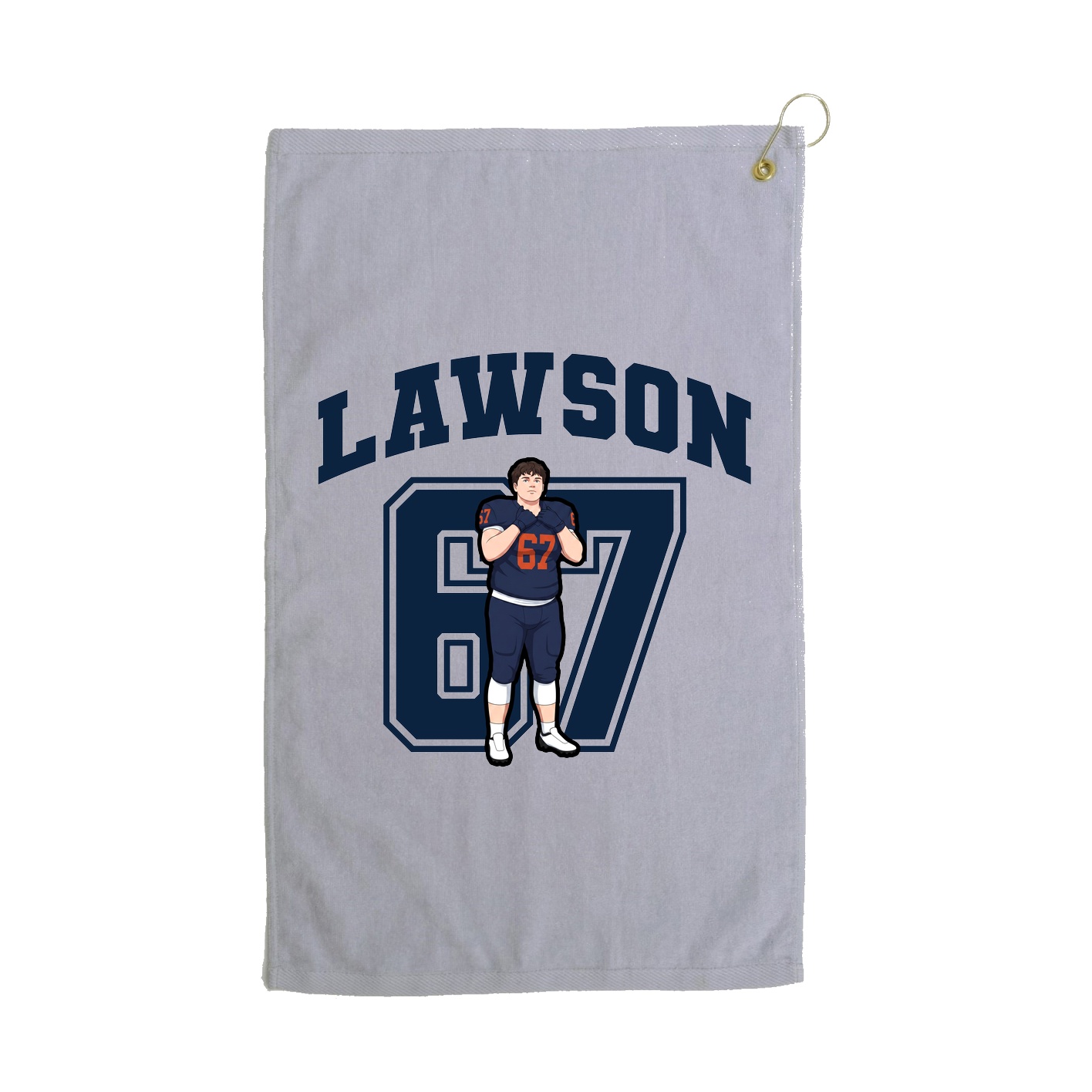 Golf Towel — Number in Grey