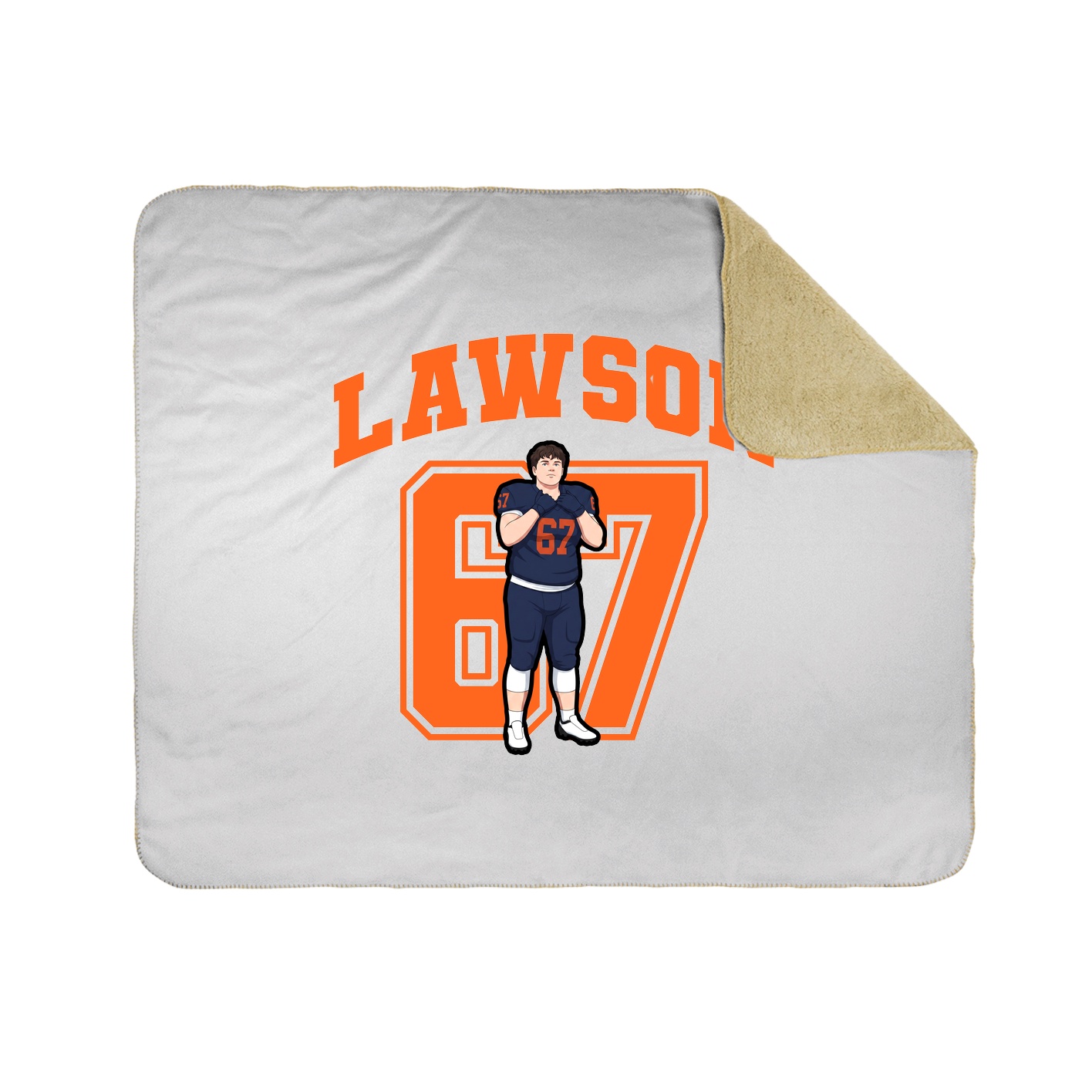 Throw Blanket — Number in White