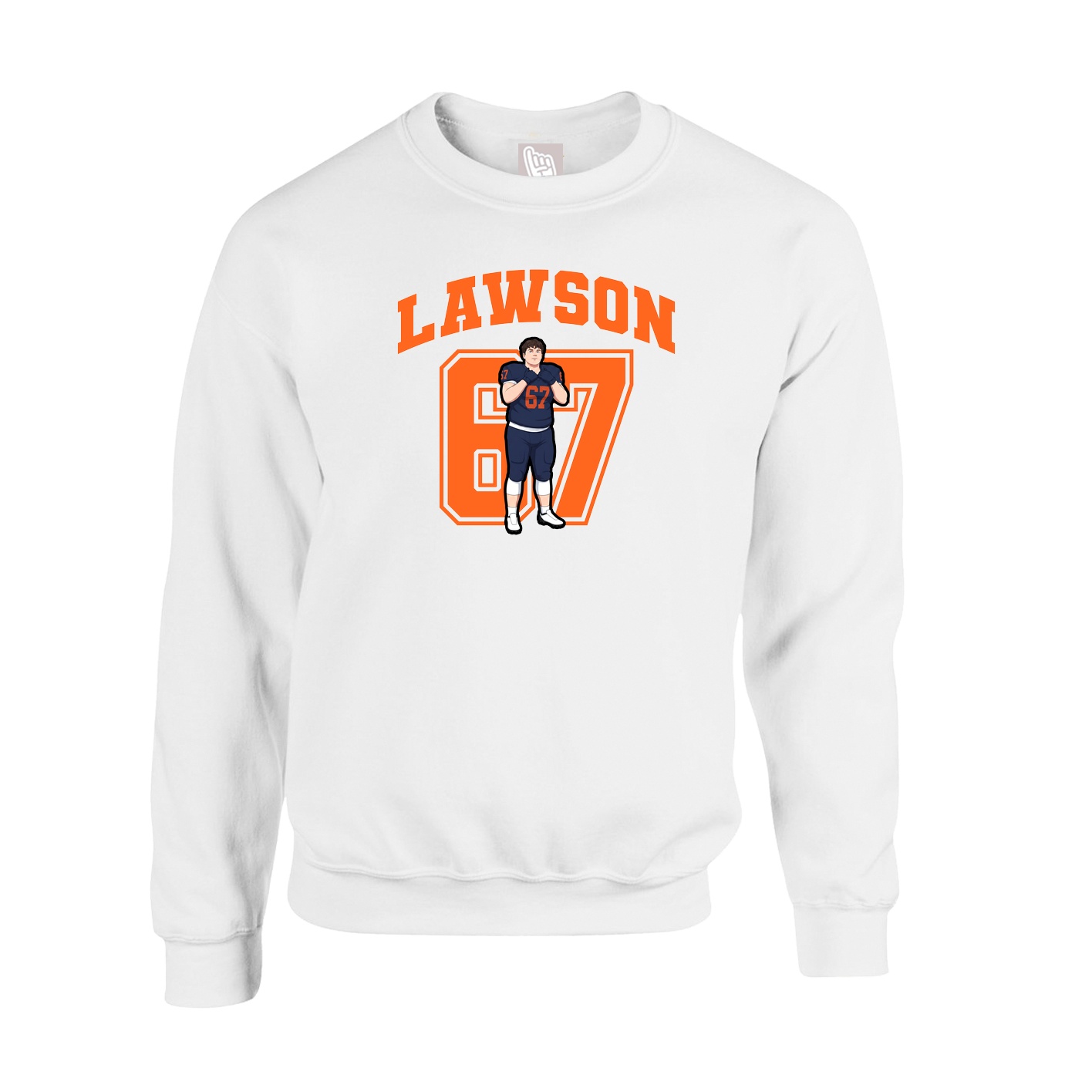 Fleece Crew — Number in White