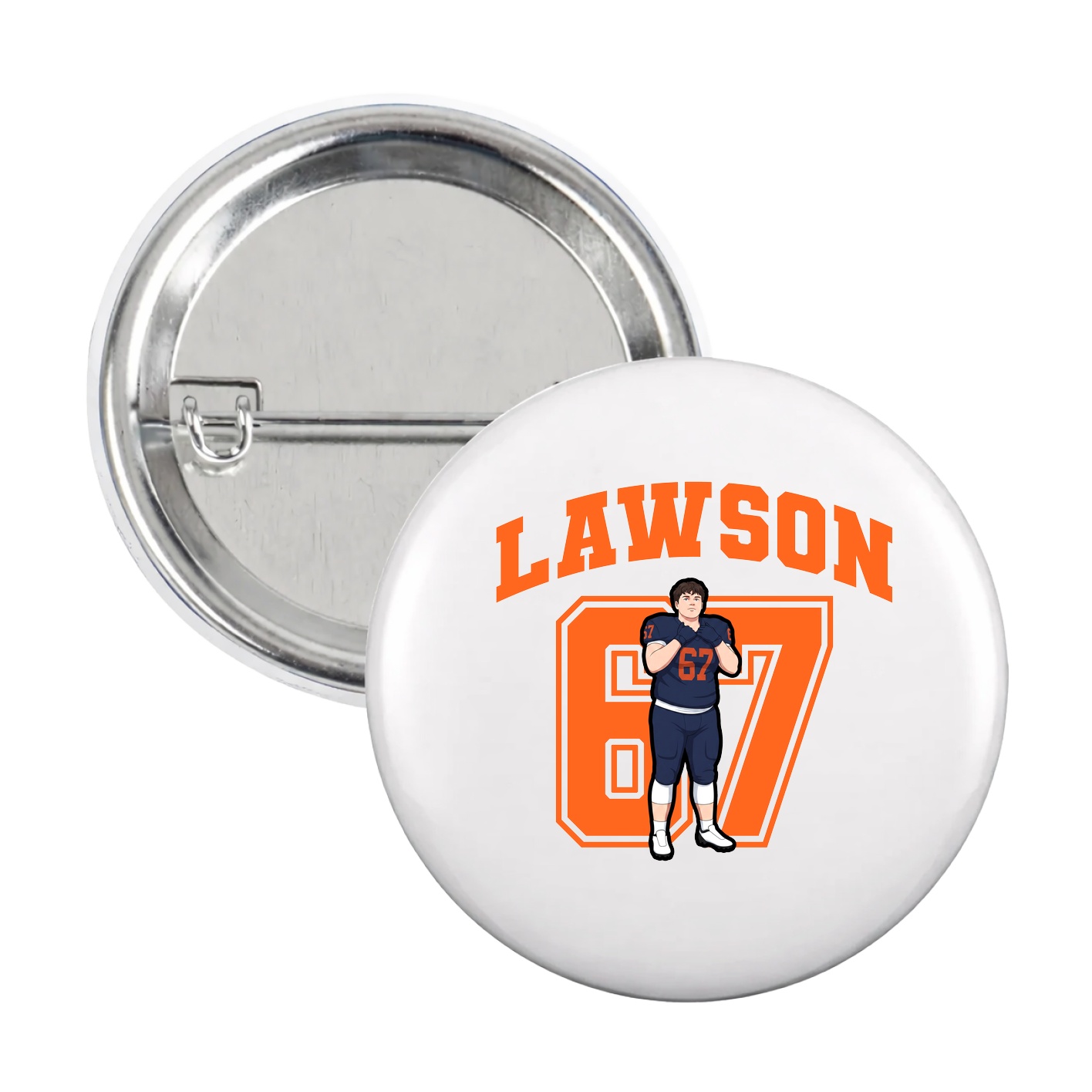 Game Day Button — Number in White