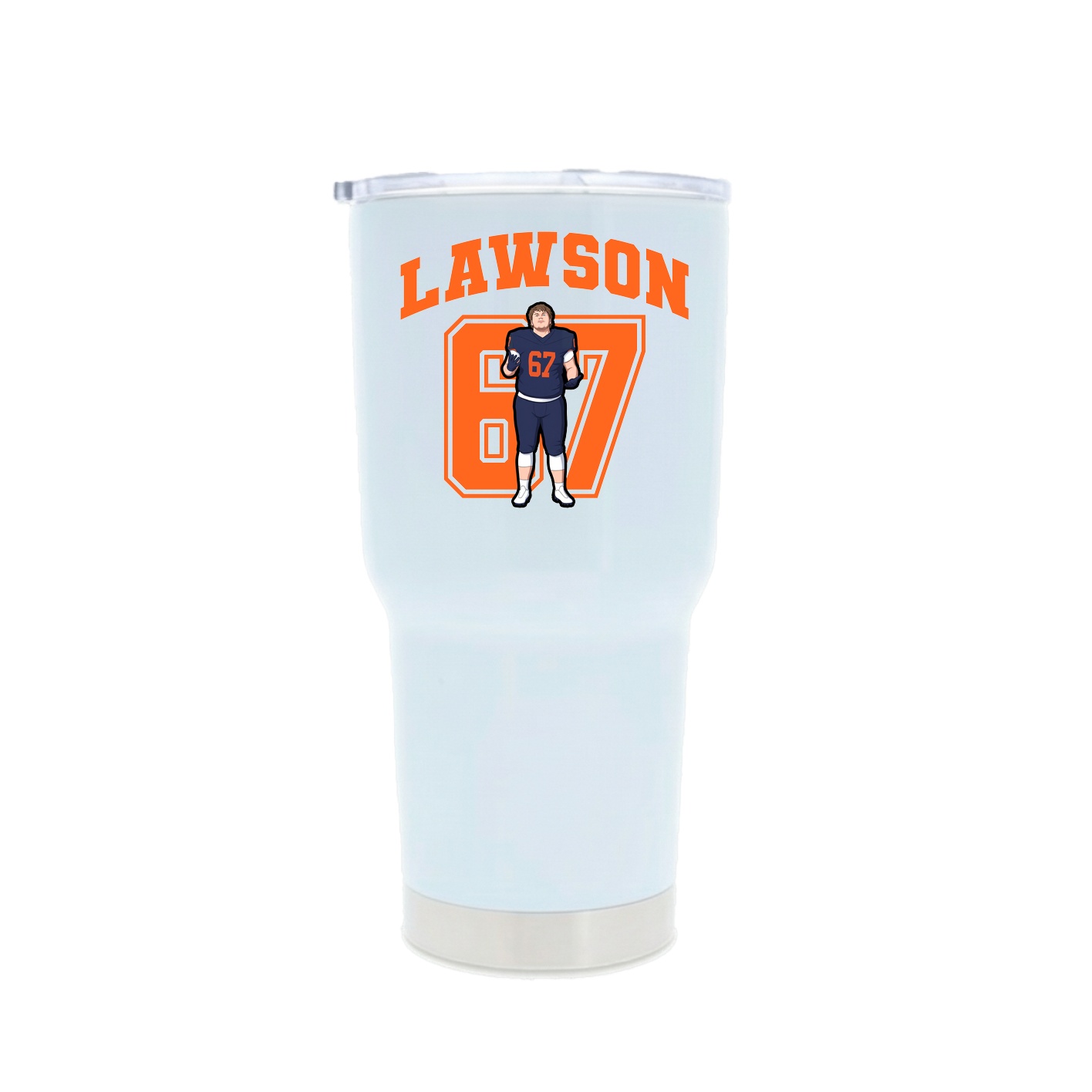 30oz Stainless Steel Tumbler — Number in White