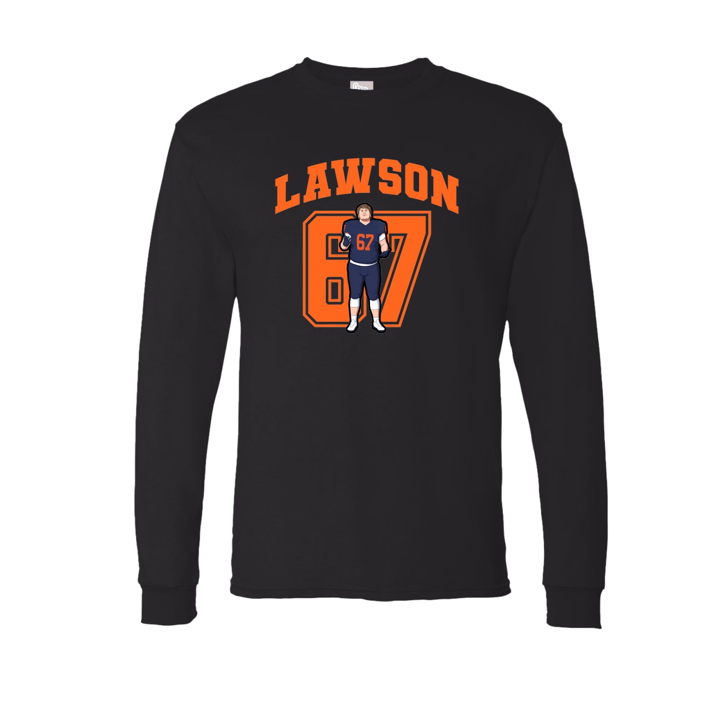 Long Sleeve Tee — Number in Black