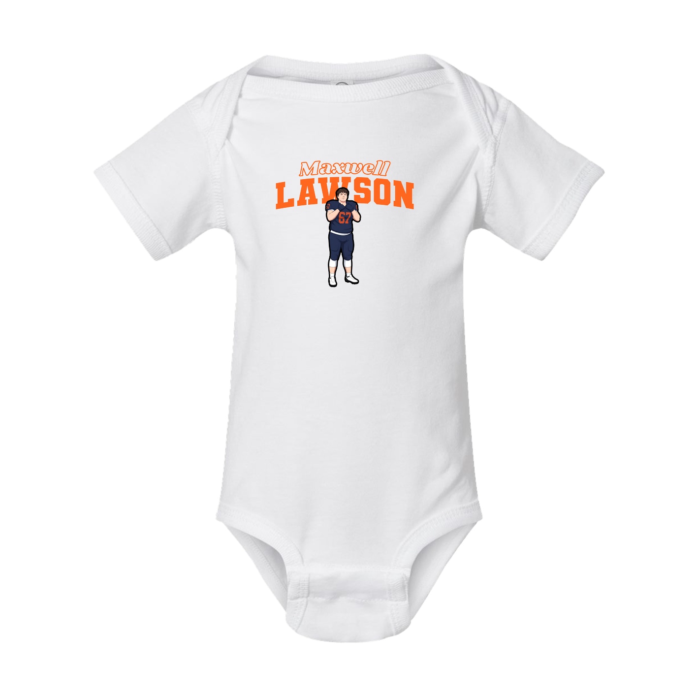 Baby Onesie — Name Arch in White