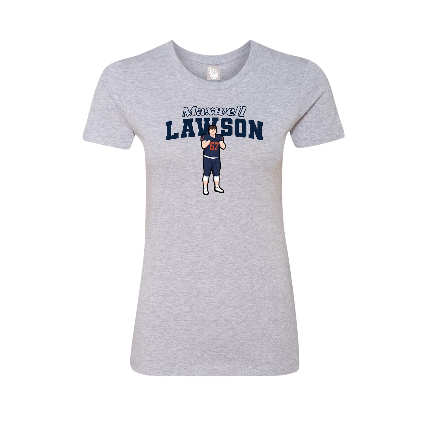 Fitted Women's Tee — Name Arch in Grey