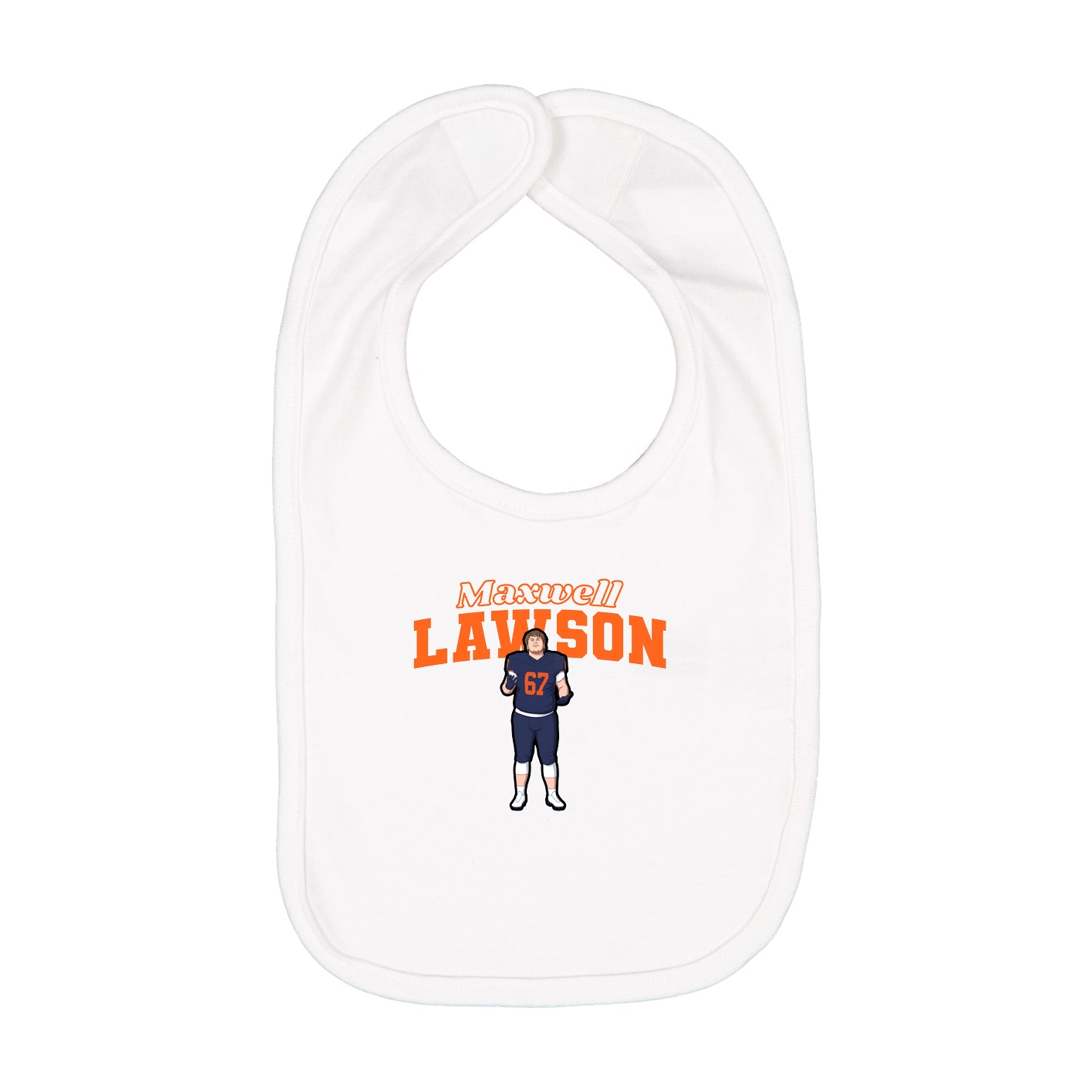 Infant Bib — Name Arch in White