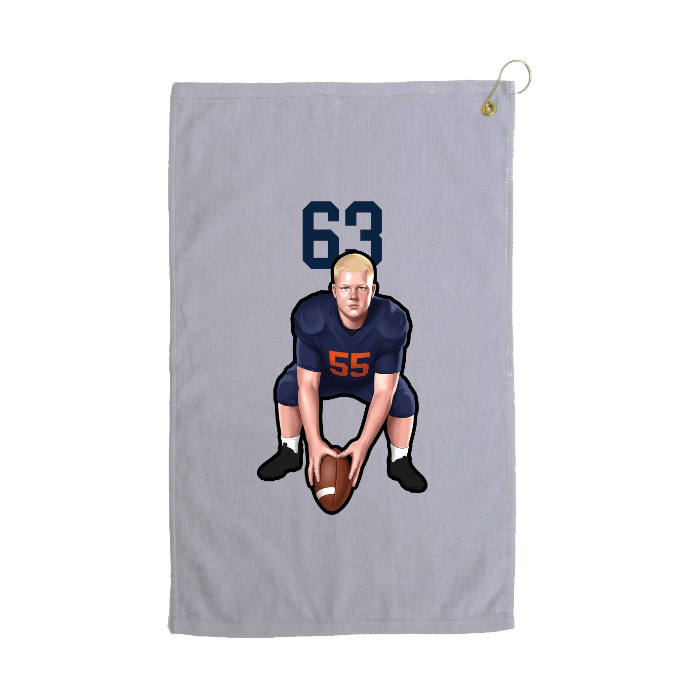 Golf Towel — Number Top in Grey