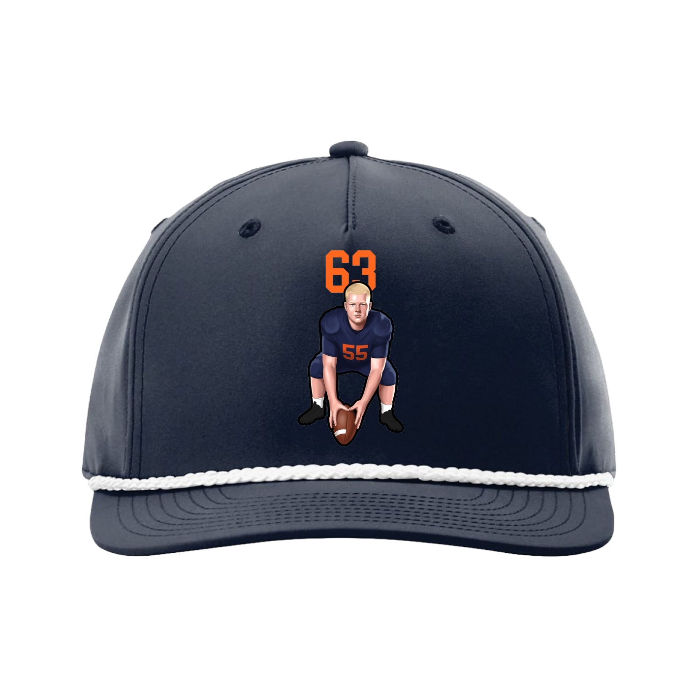 Five-Panel Classic Rope Cap — Number Top in Navy