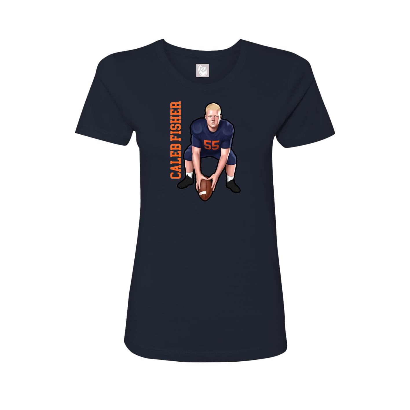 Fitted Women's Tee — Name Vertical in Navy