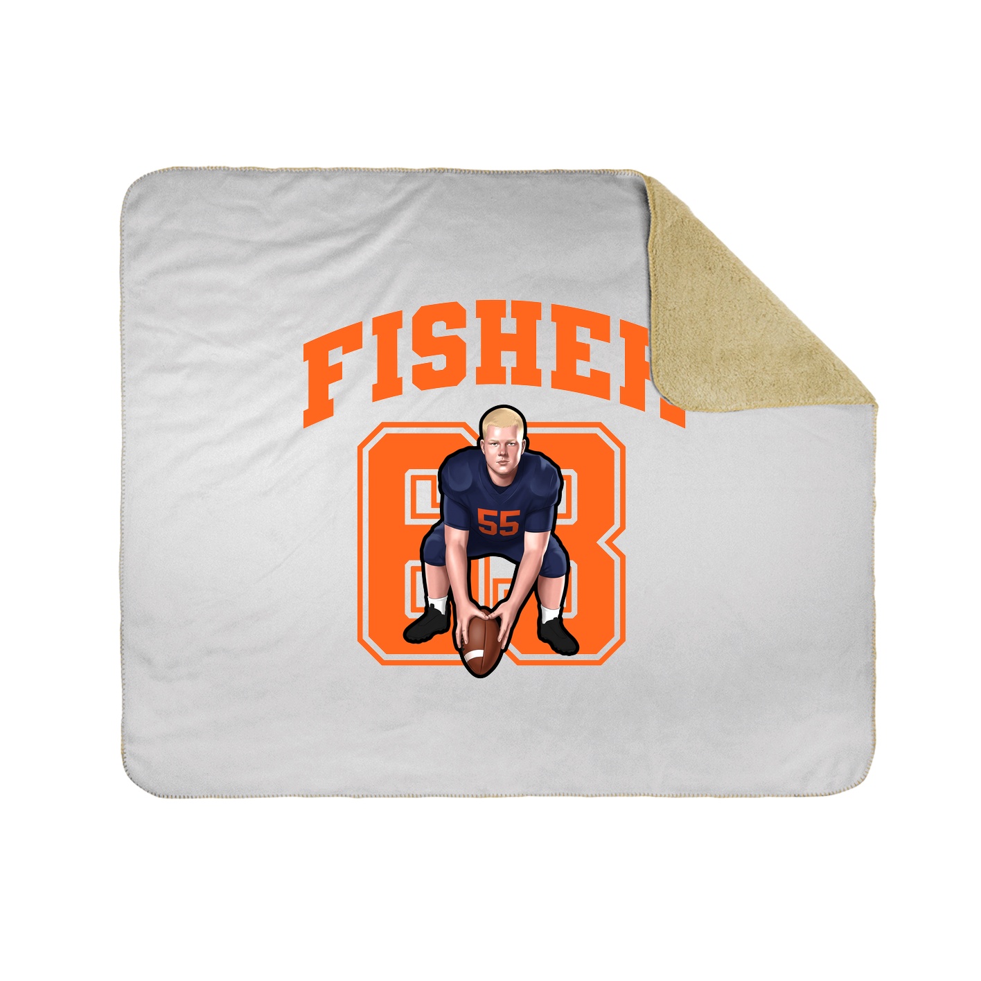 Throw Blanket — Number in White