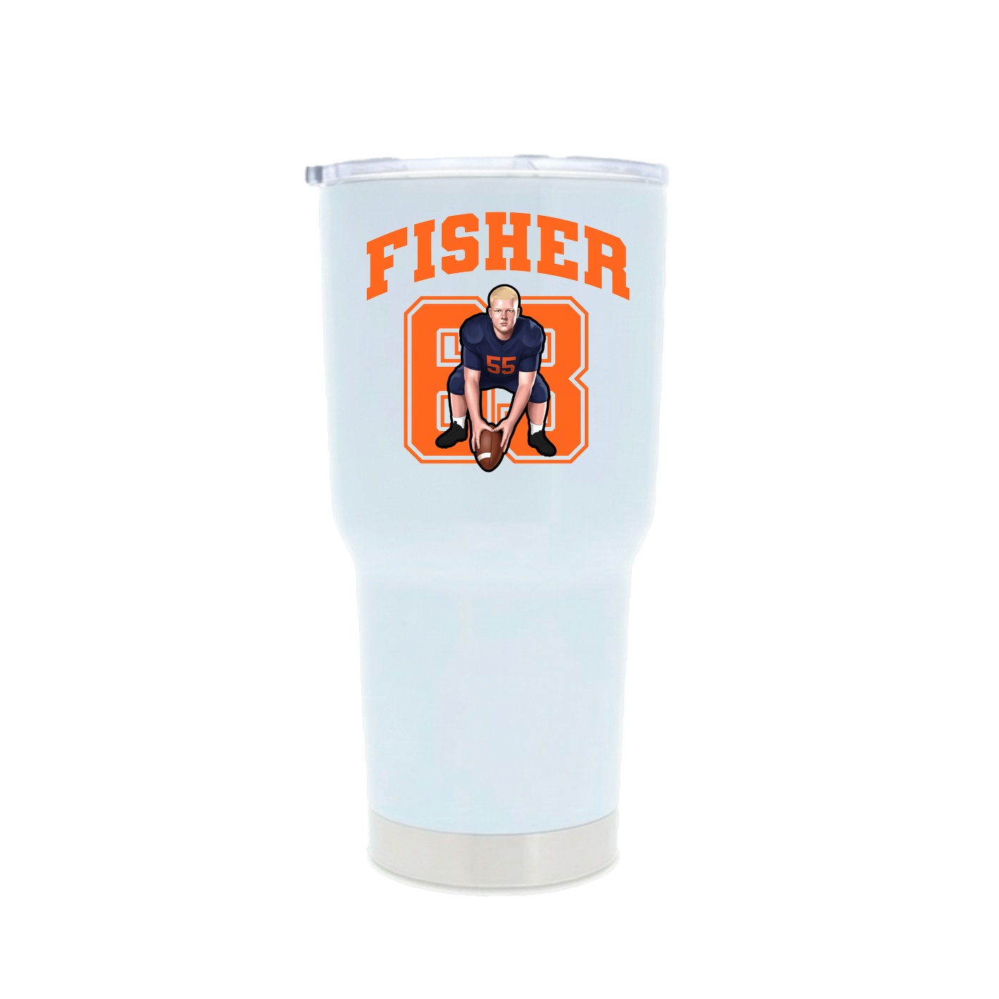30oz Stainless Steel Tumbler — Number in White