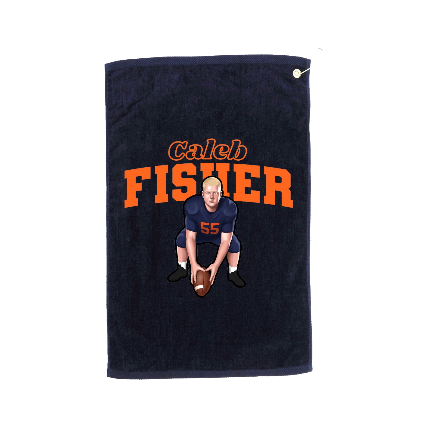 Golf Towel — Name Arch in Navy