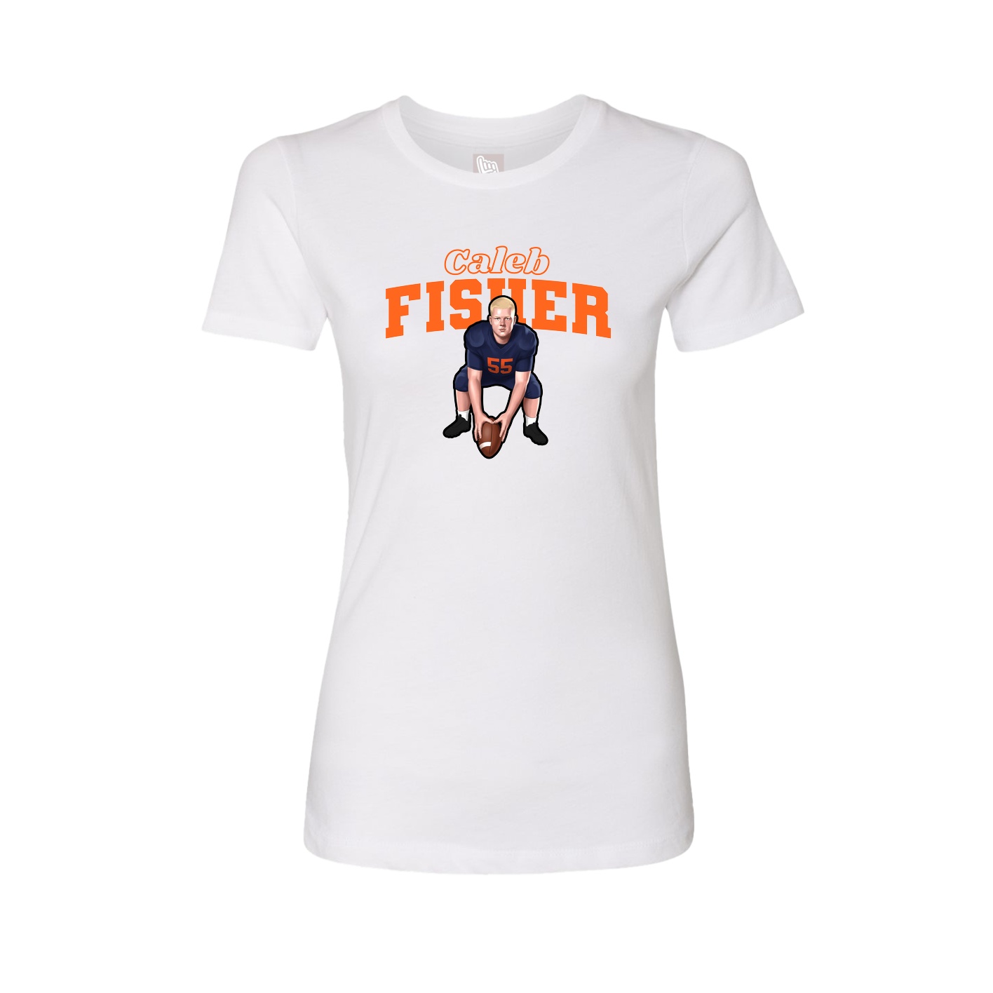Fitted Women's Tee — Name Arch in White