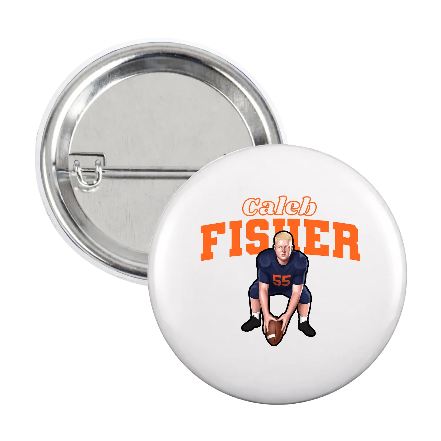 Game Day Button — Name Arch in White
