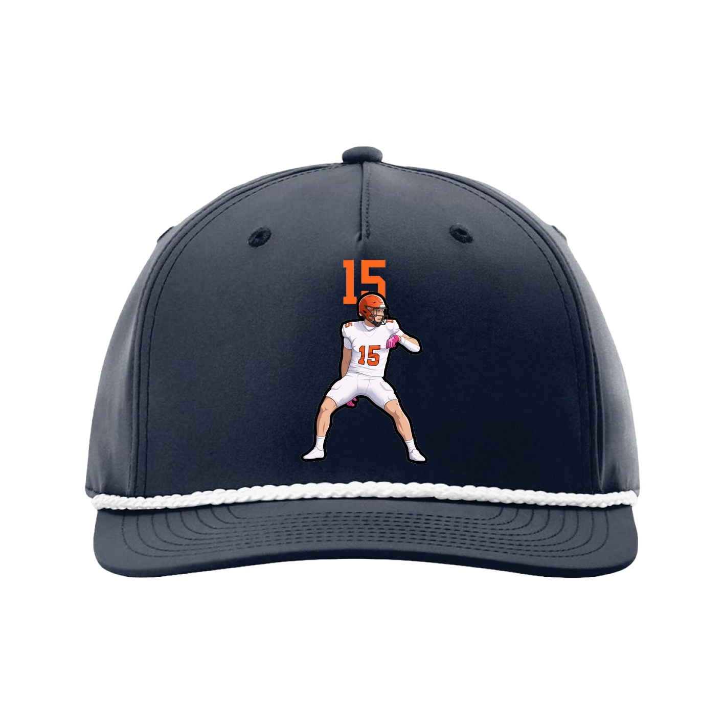Five-Panel Classic Rope Cap — Number Top in Navy