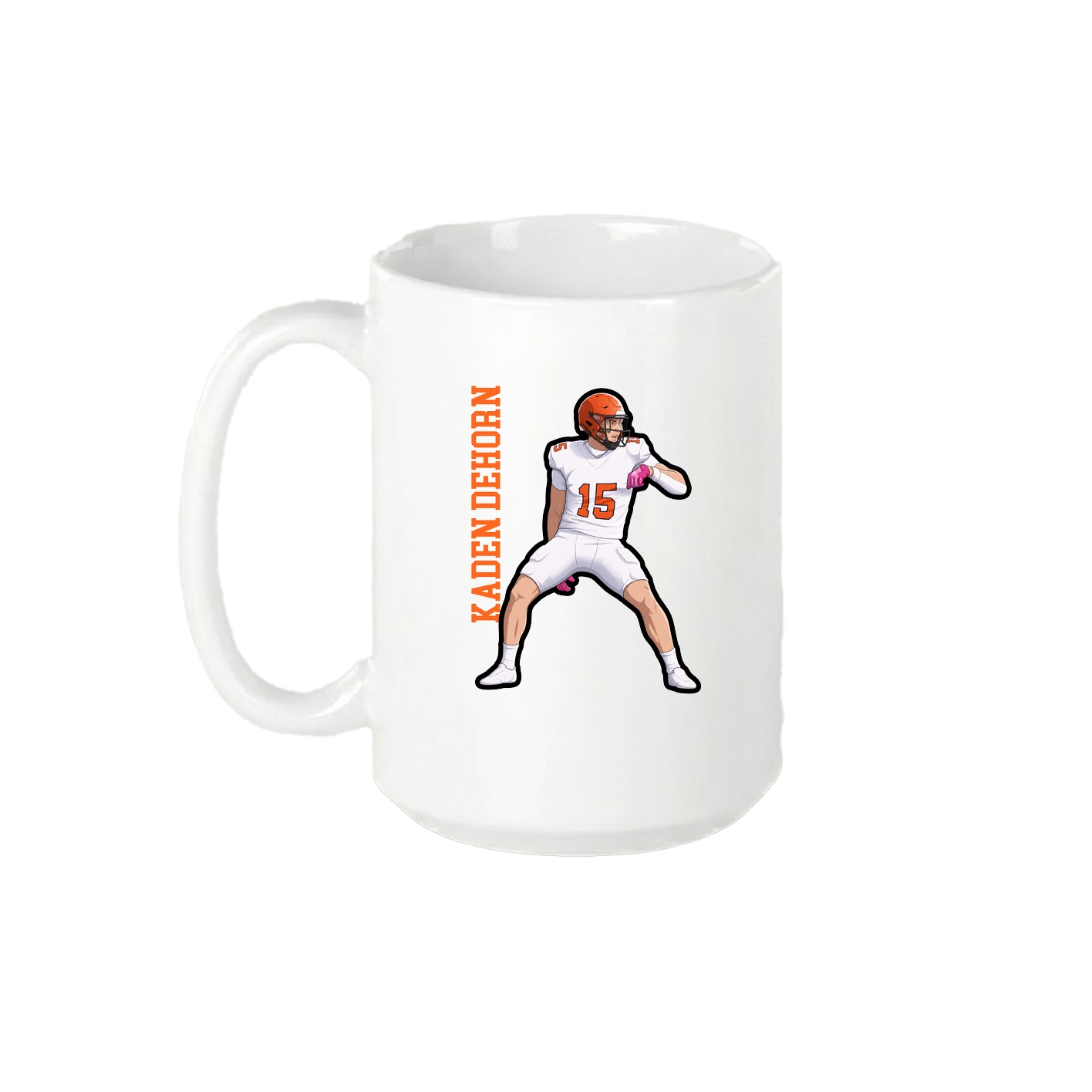 15oz Coffee Mug — Name Vertical in White