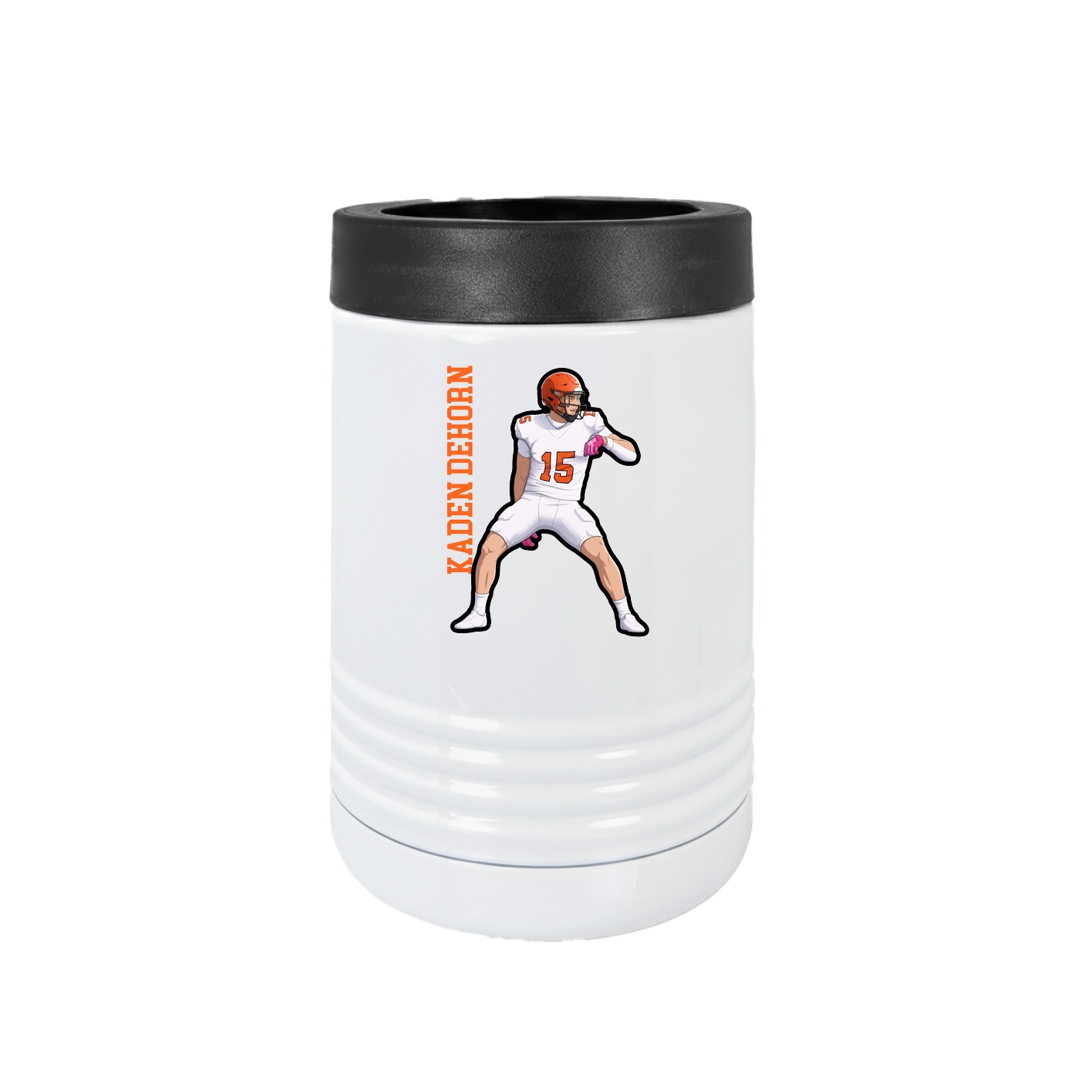 Beverage Holder — Name Vertical in White