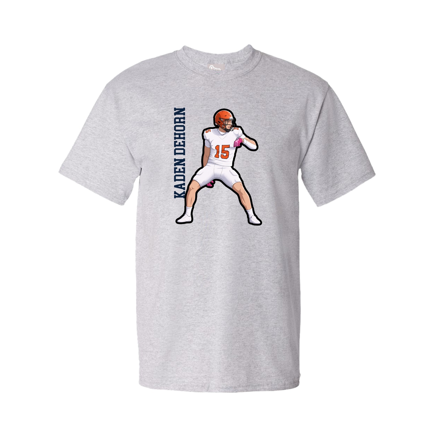 Tee — Name Vertical in Grey