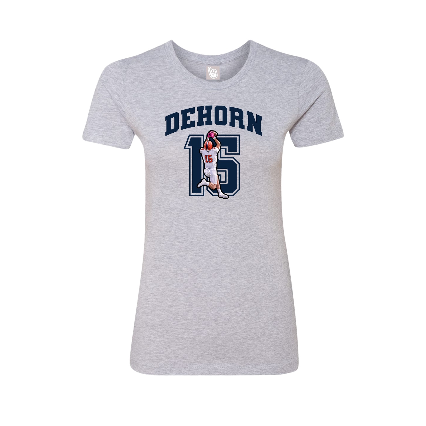 Fitted Women's Tee — Number in Grey