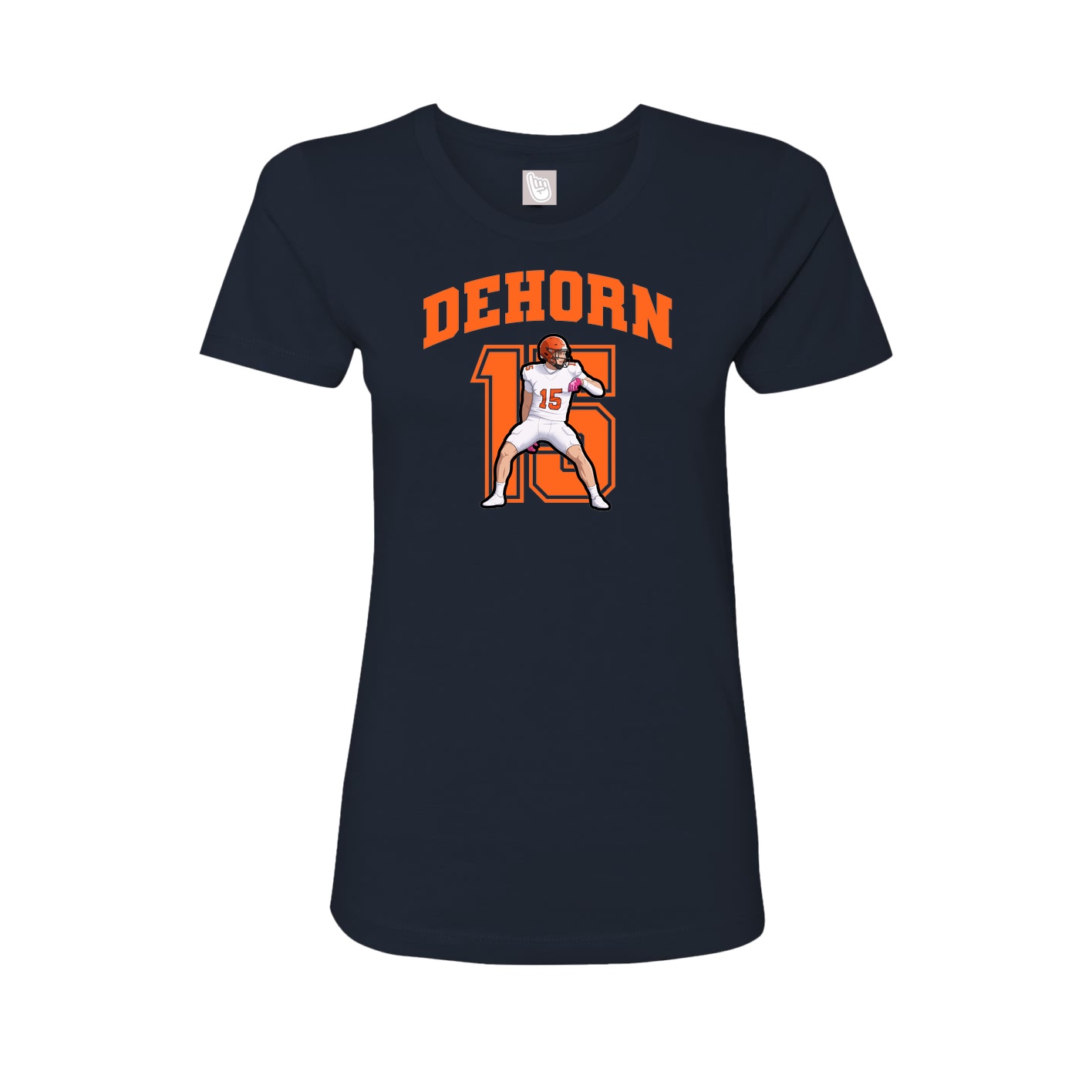 Fitted Women's Tee — Number in Navy
