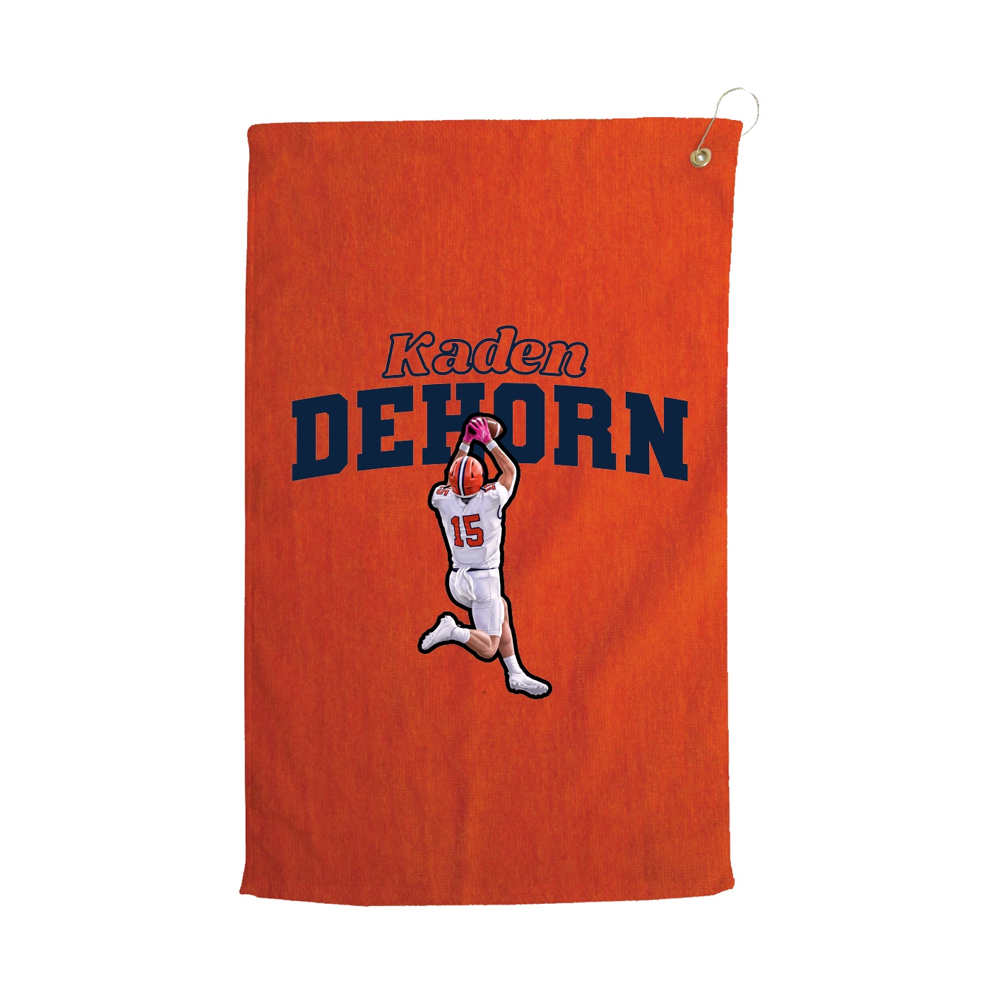 Golf Towel — Name Arch in Orange
