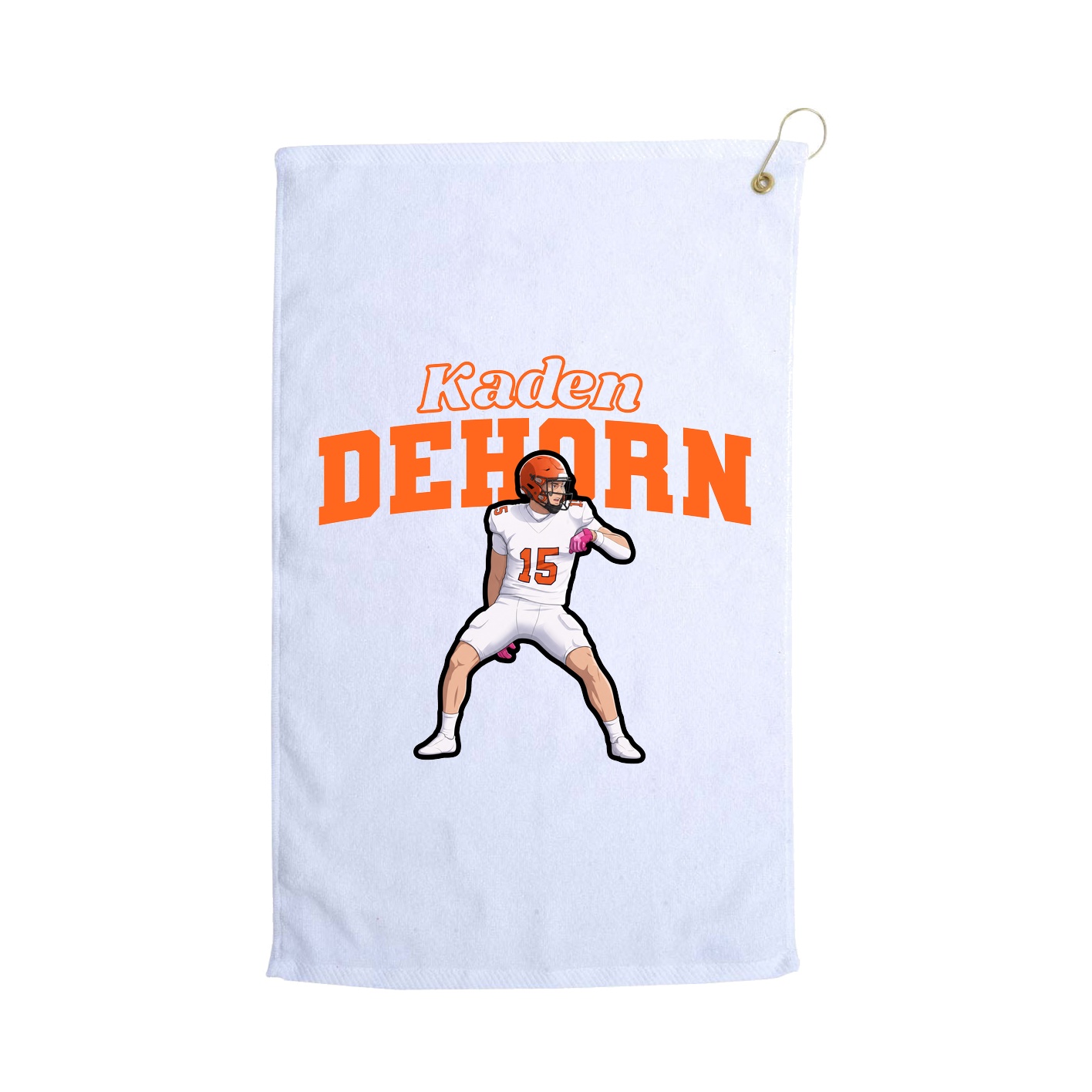 Golf Towel — Name Arch in White