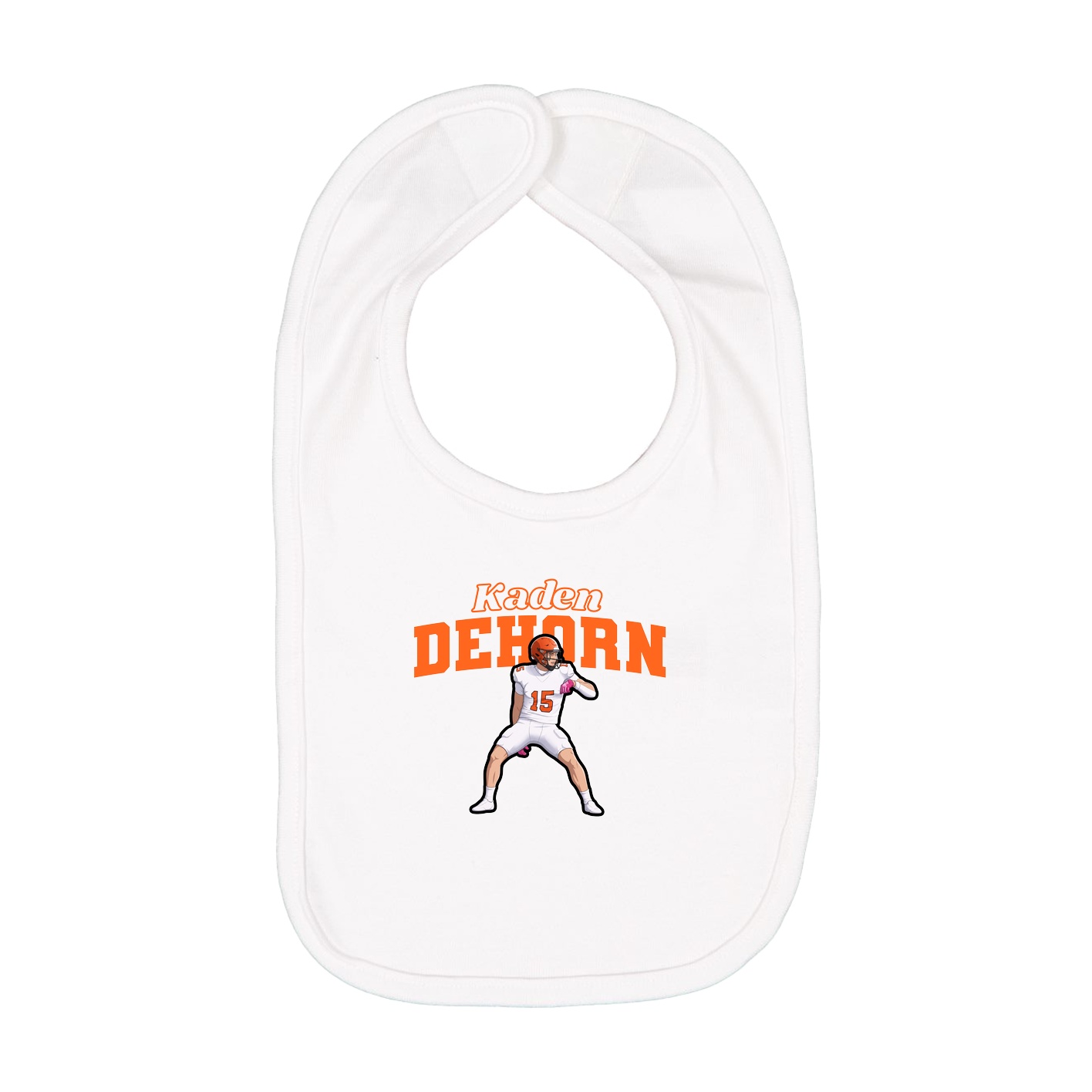 Infant Bib — Name Arch in White