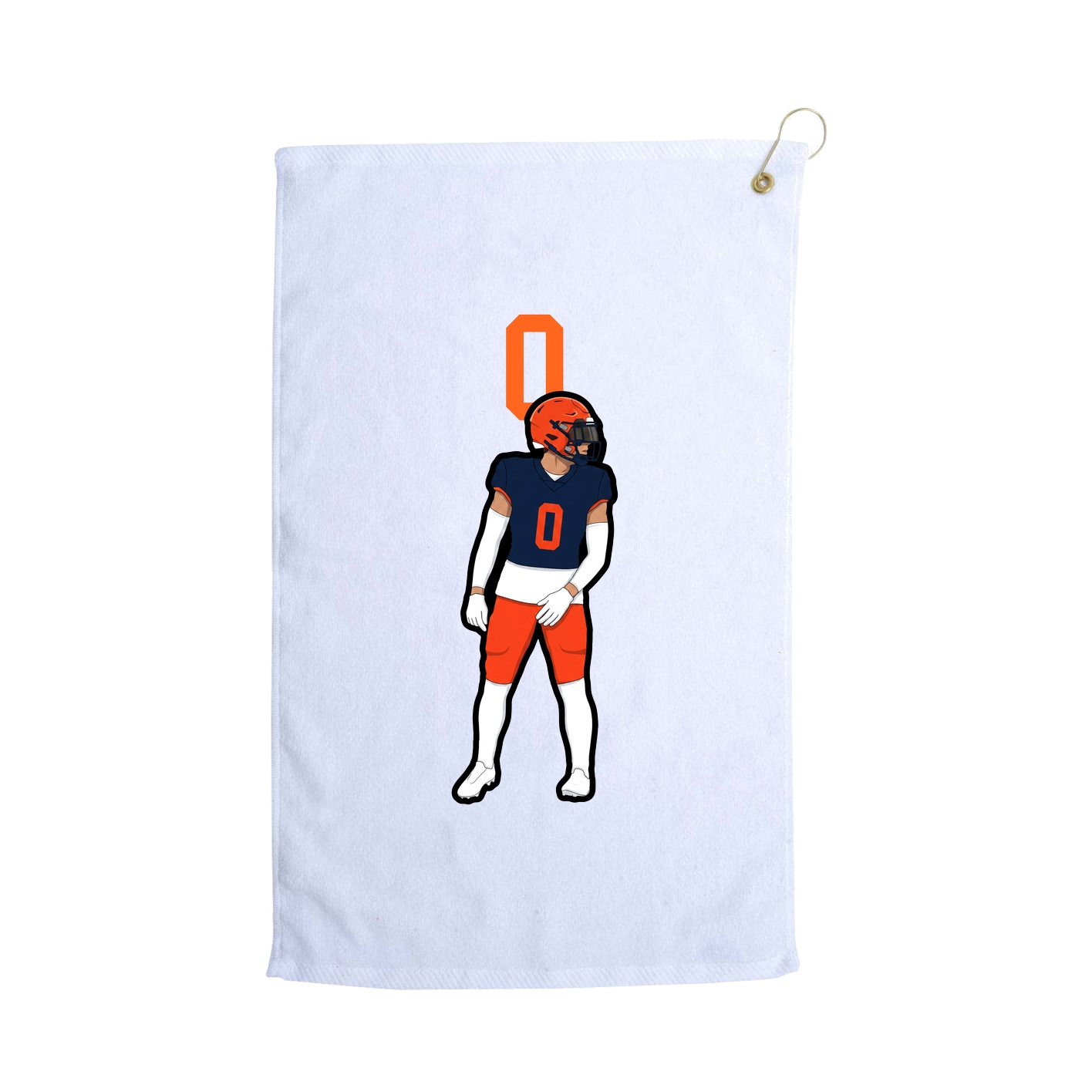 Golf Towel — Number Top in White