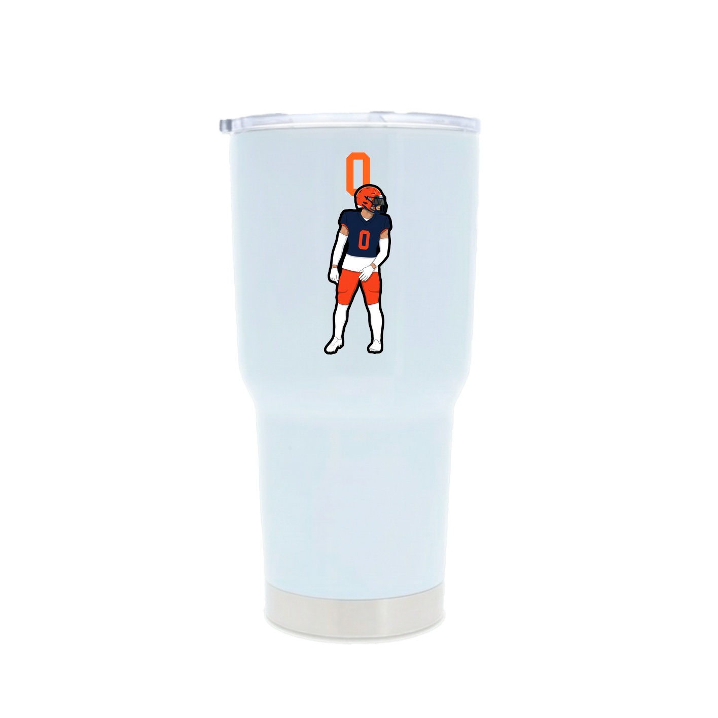 30oz Stainless Steel Tumbler — Number Top in White